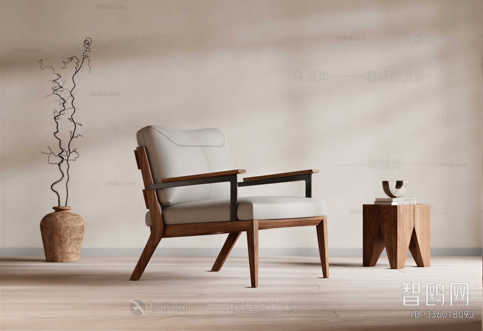 Wabi-sabi Style Lounge Chair