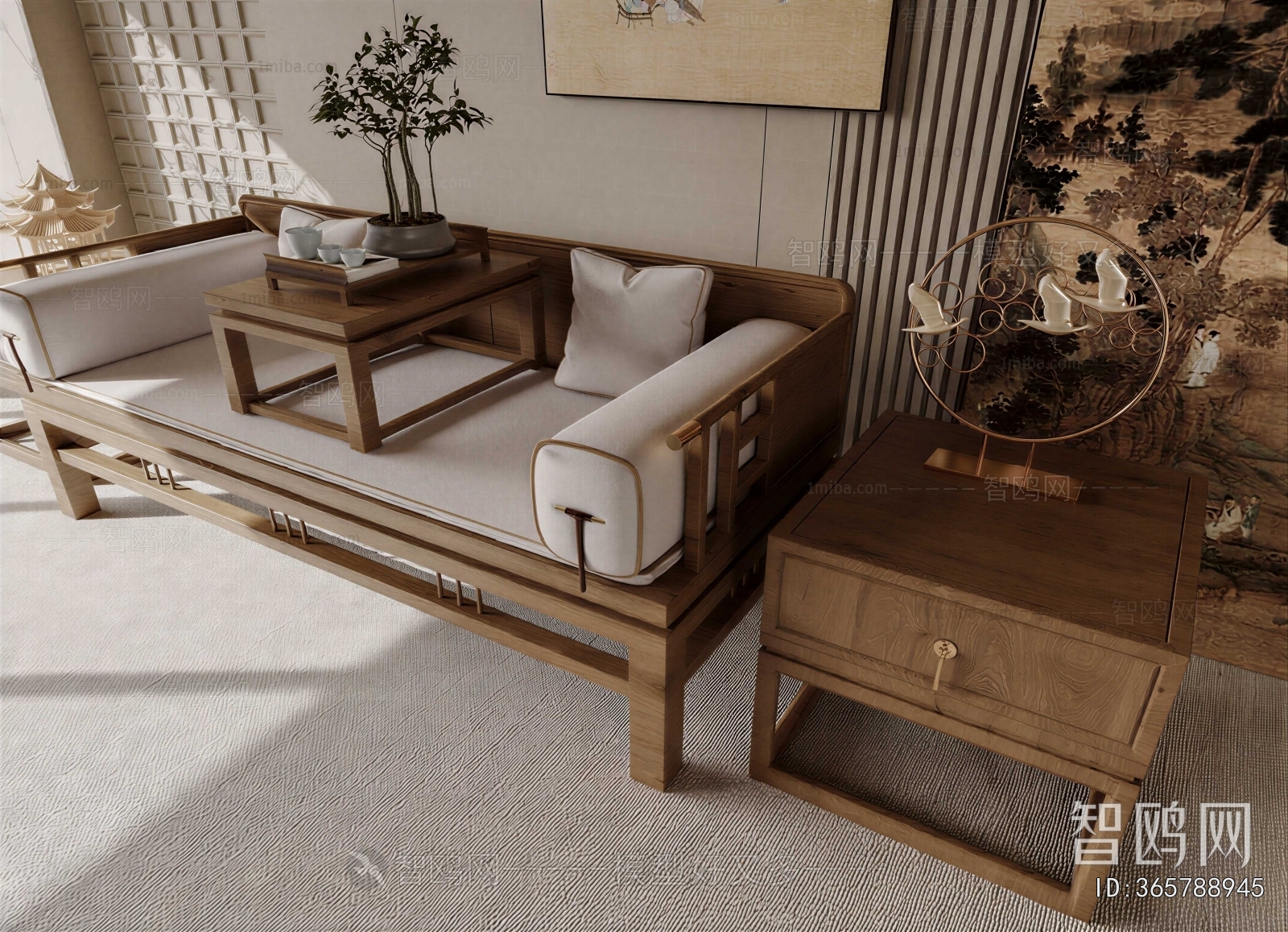 New Chinese Style Arhat Bed