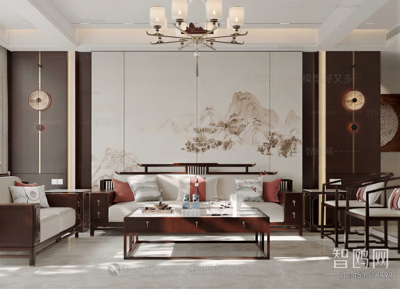 New Chinese Style A Living Room