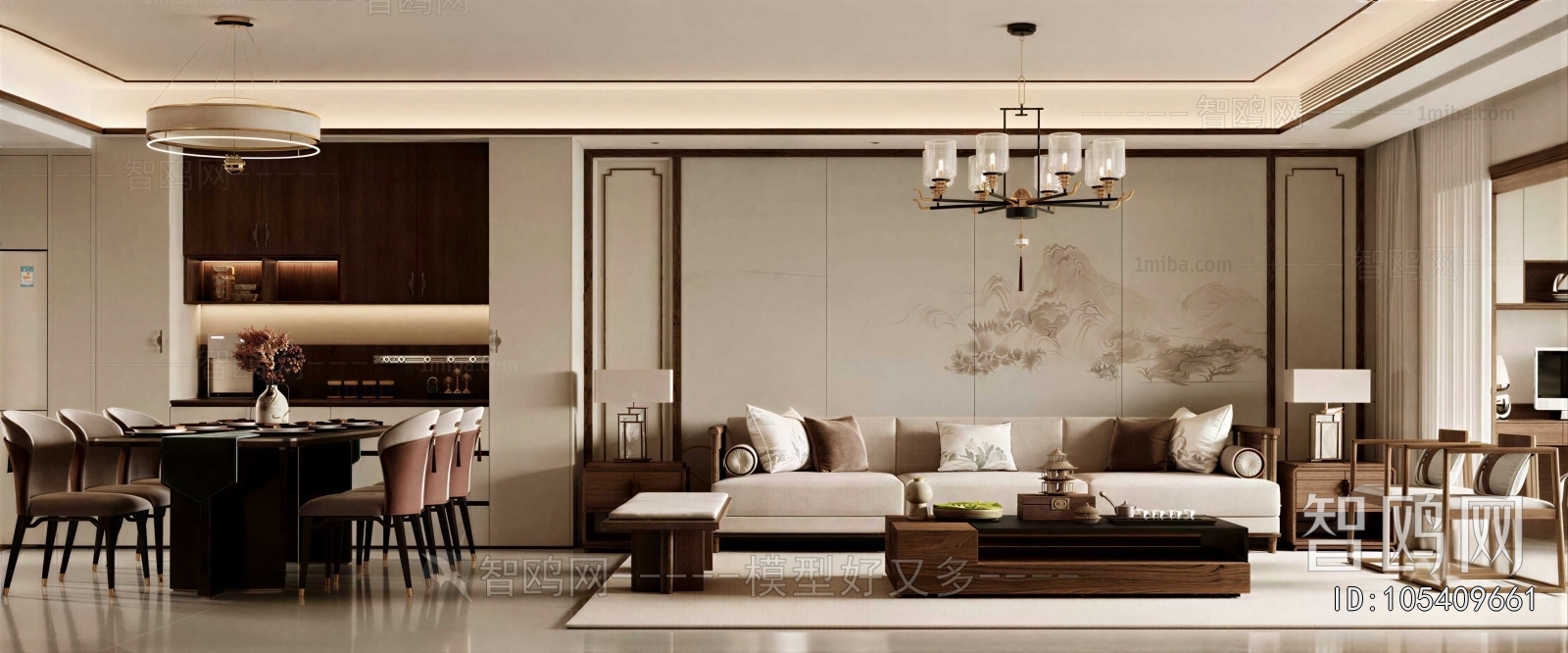 New Chinese Style A Living Room