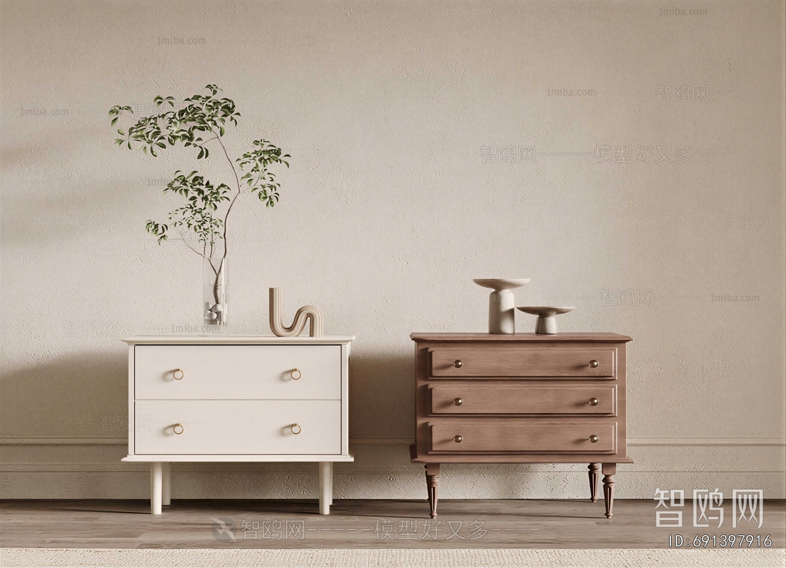 Nordic Style Bedside Cupboard