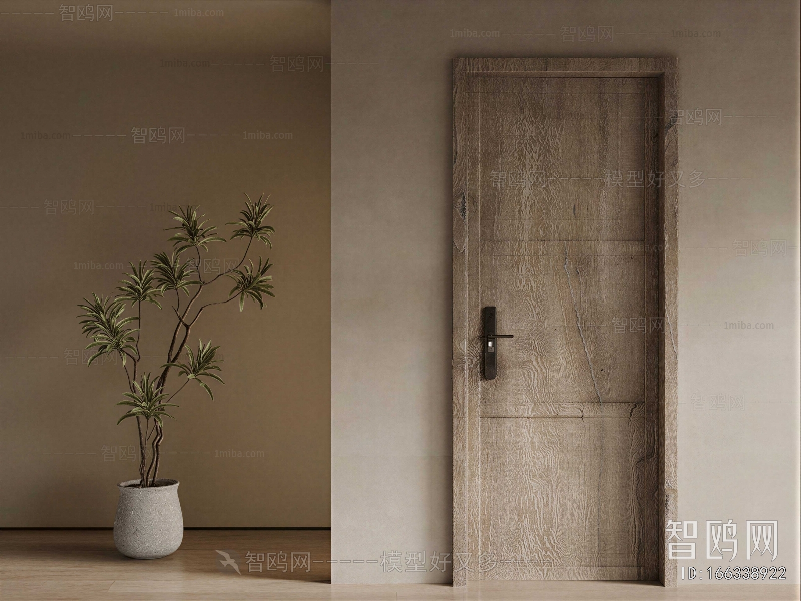 Wabi-sabi Style Single Door