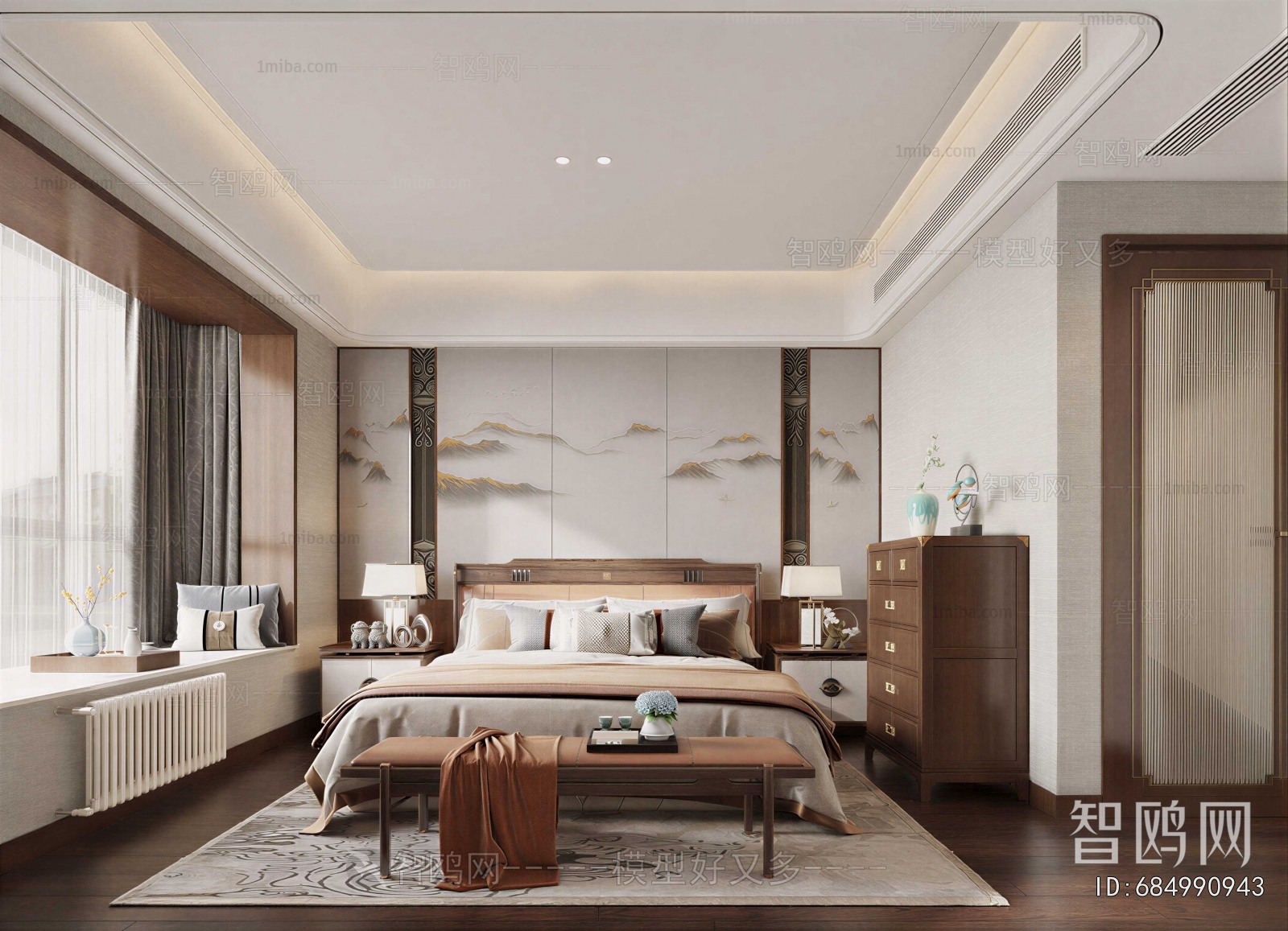 New Chinese Style Bedroom