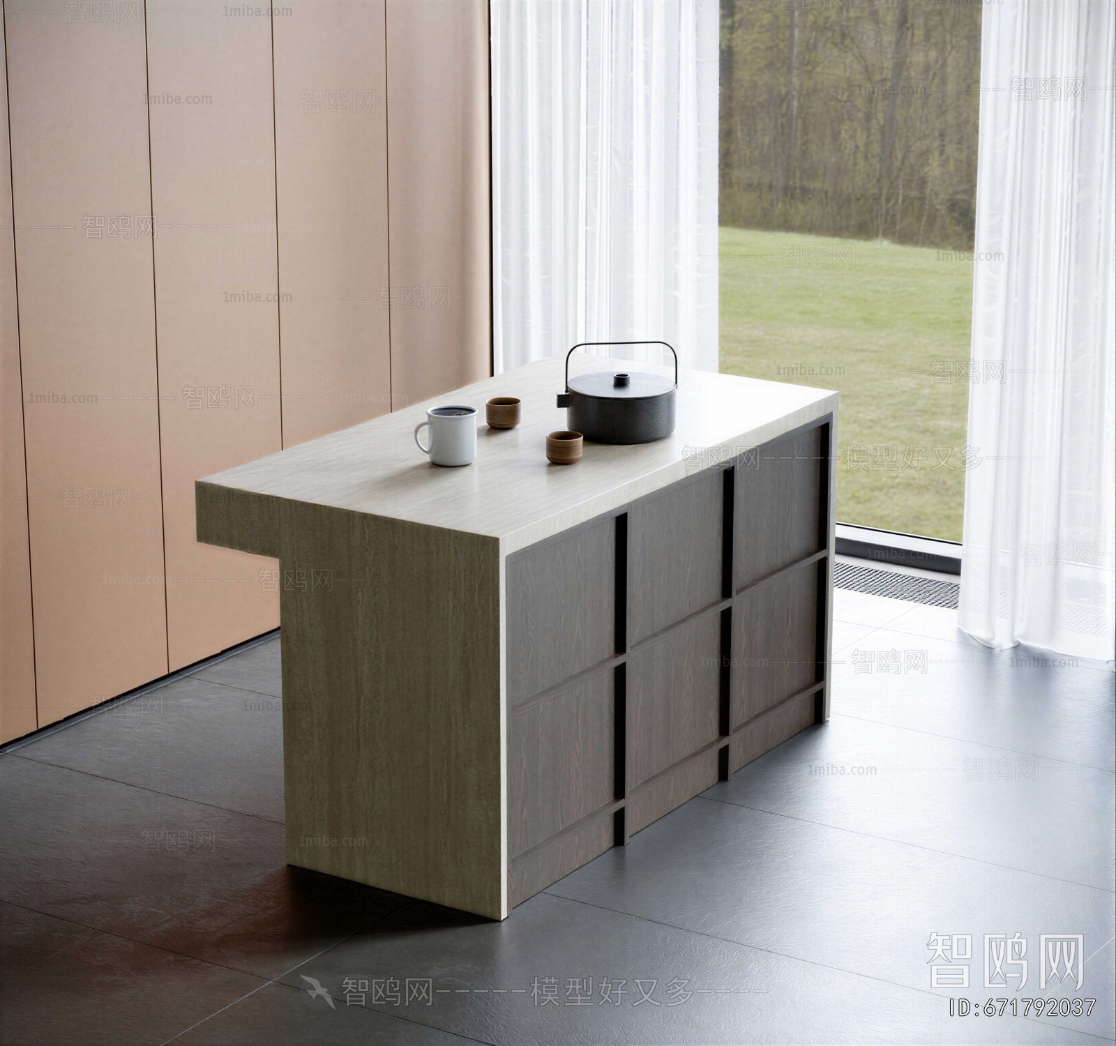 Wabi-sabi Style Counter Bar