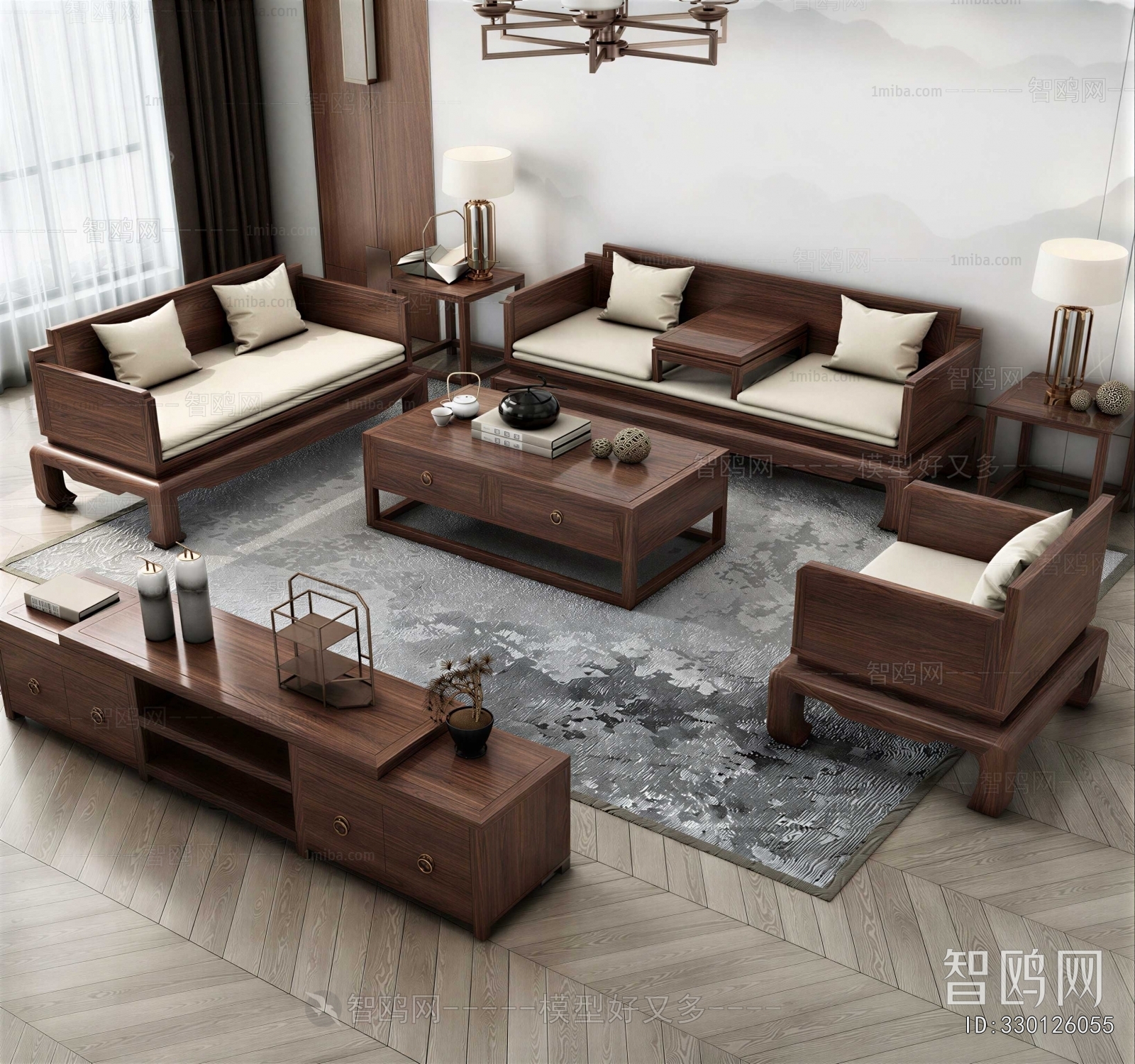 New Chinese Style Sofa Combination