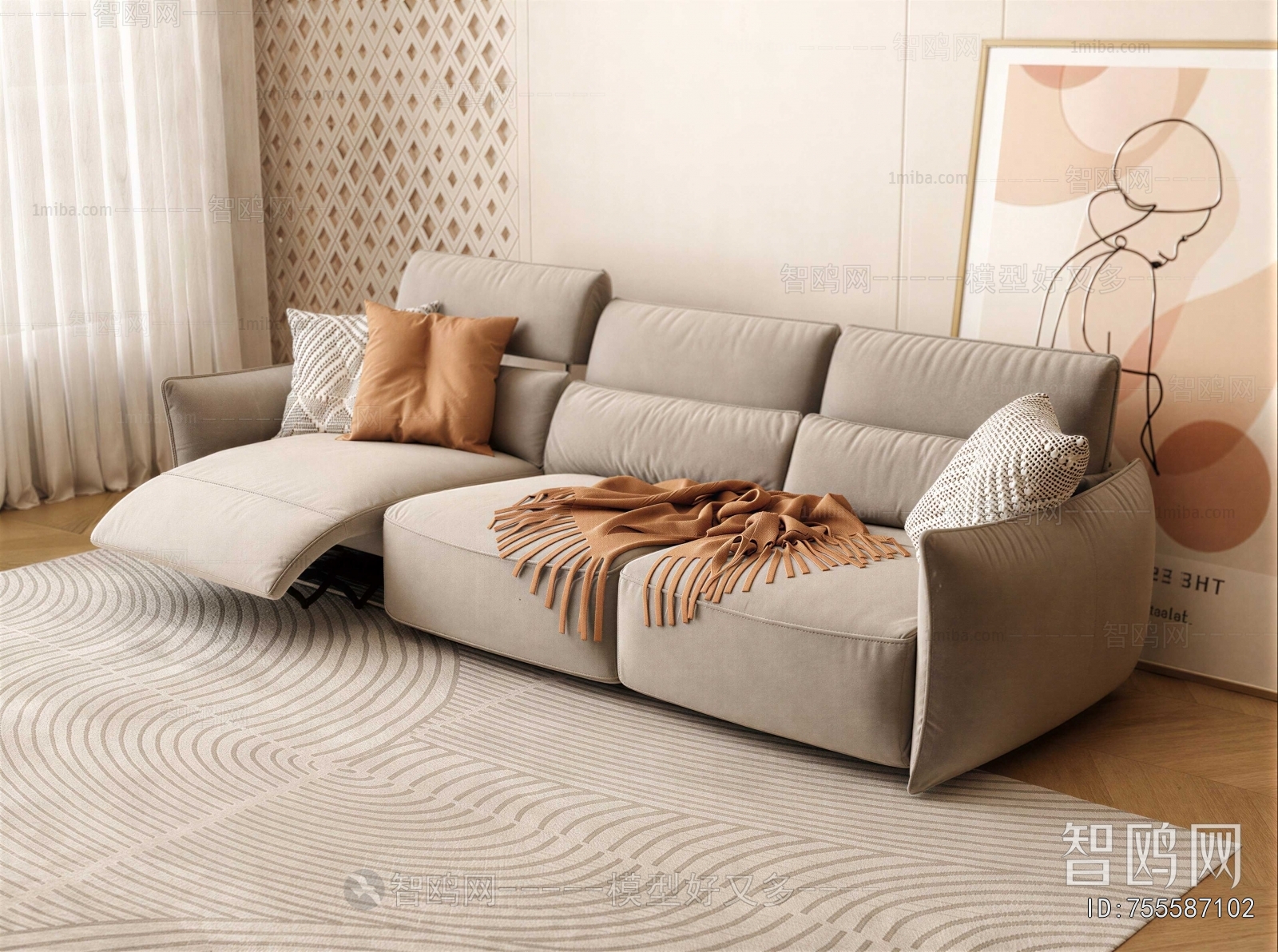 Modern Three-seat Sofa