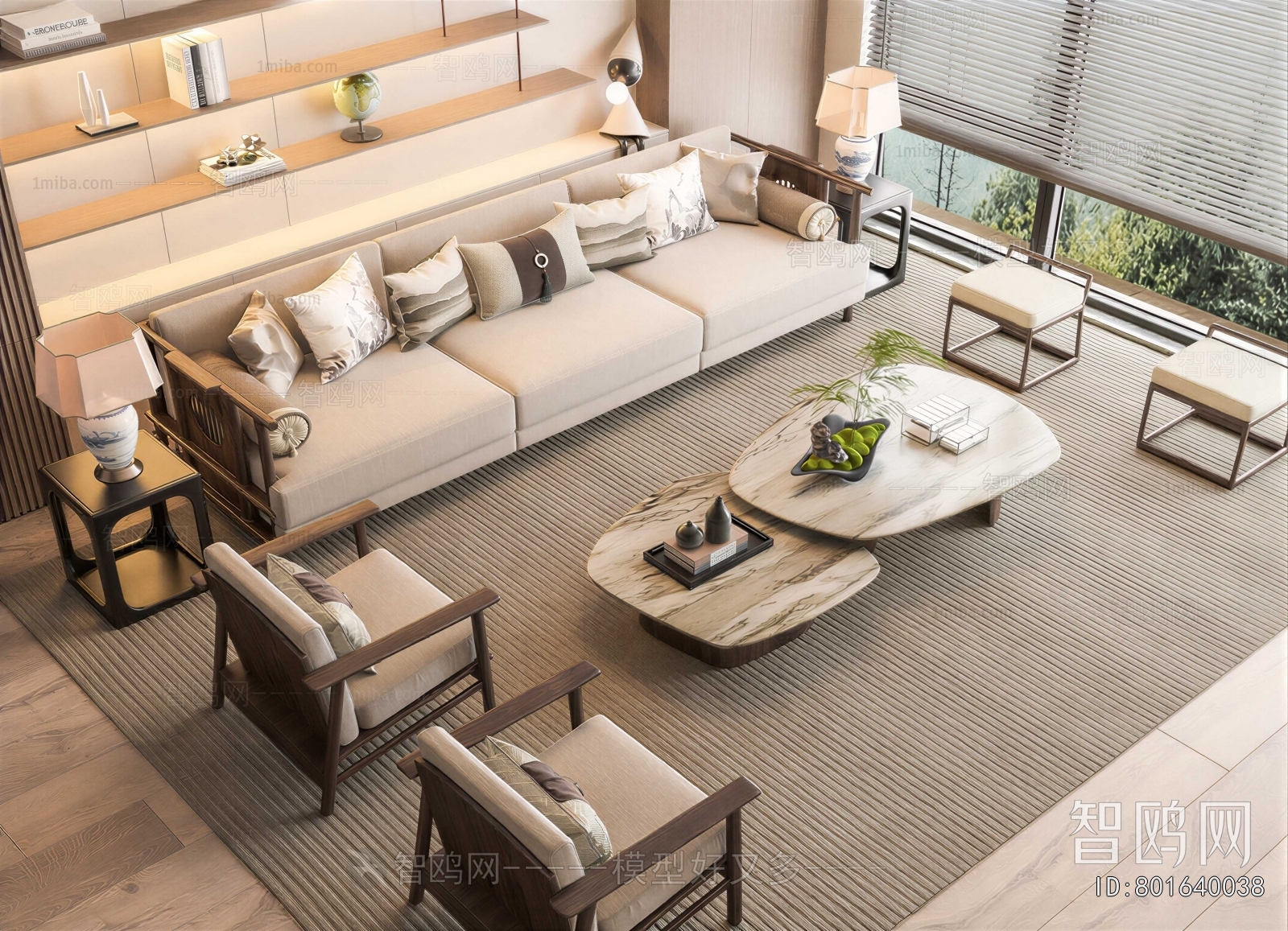 New Chinese Style Sofa Combination