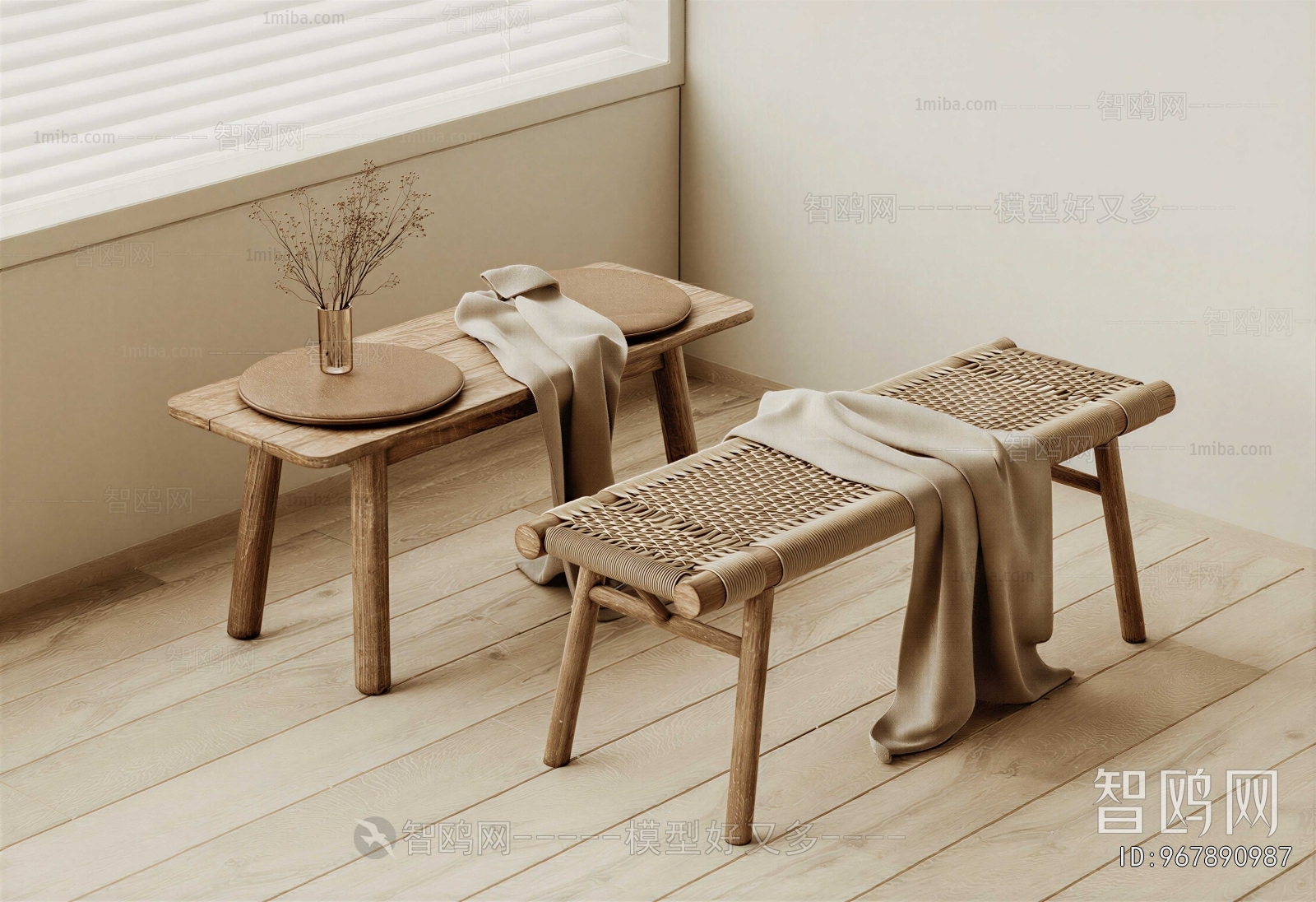 Wabi-sabi Style Bench