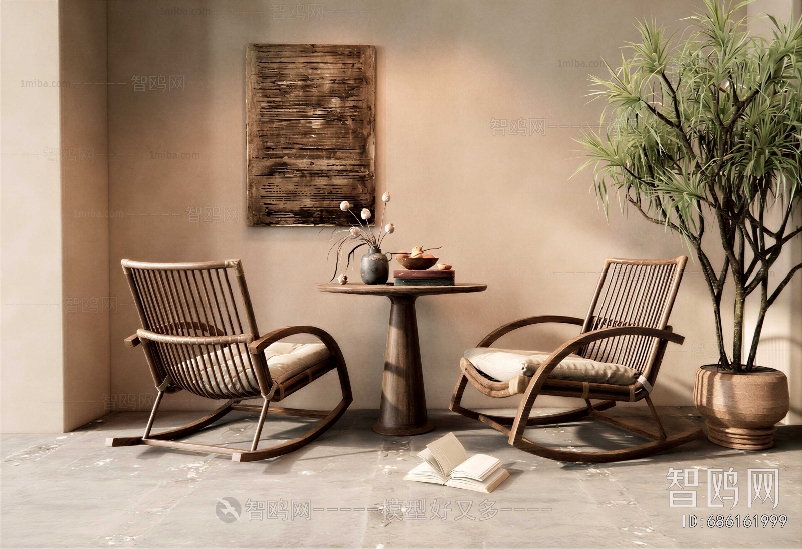 Wabi-sabi Style Rocking Chair