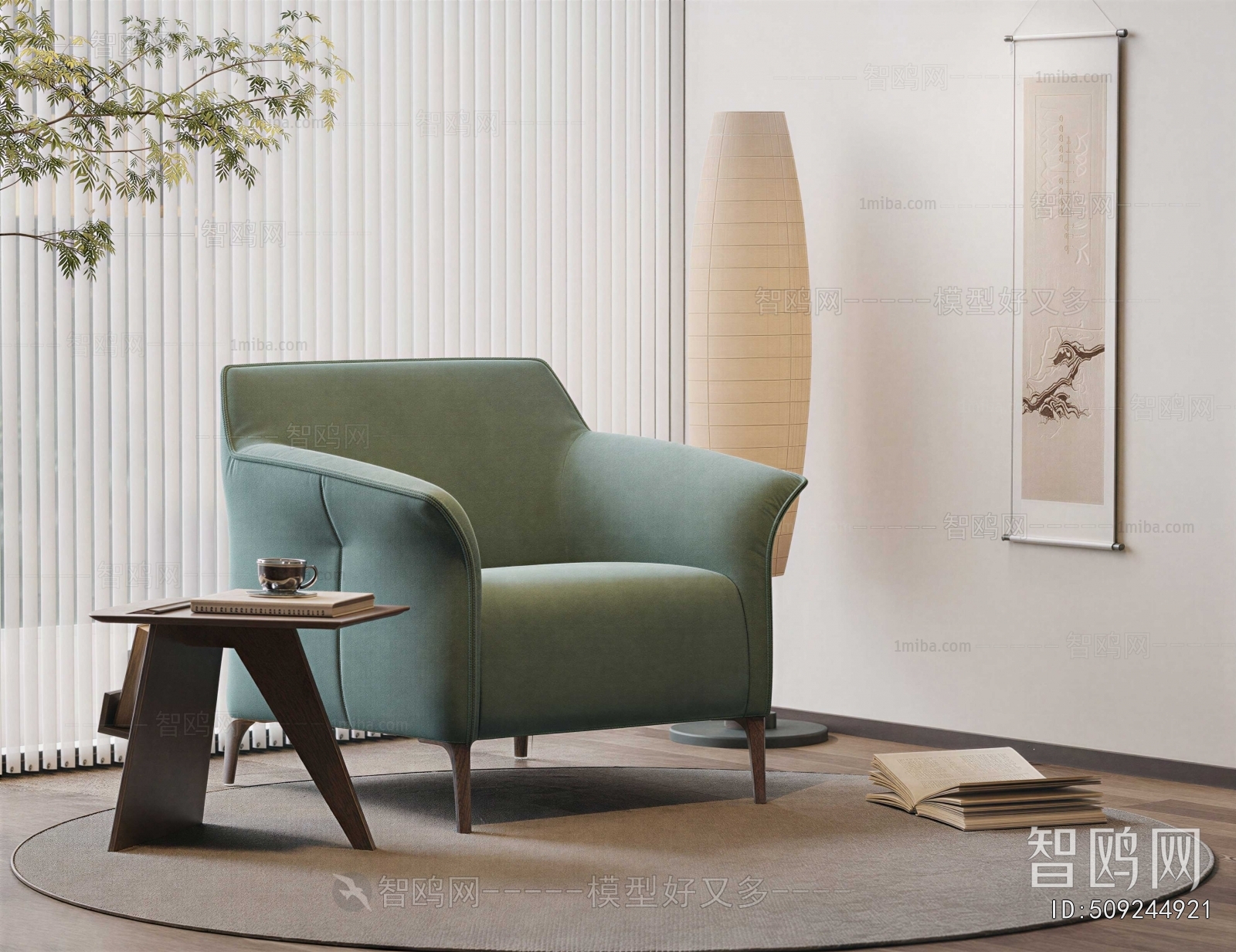 New Chinese Style Single Sofa