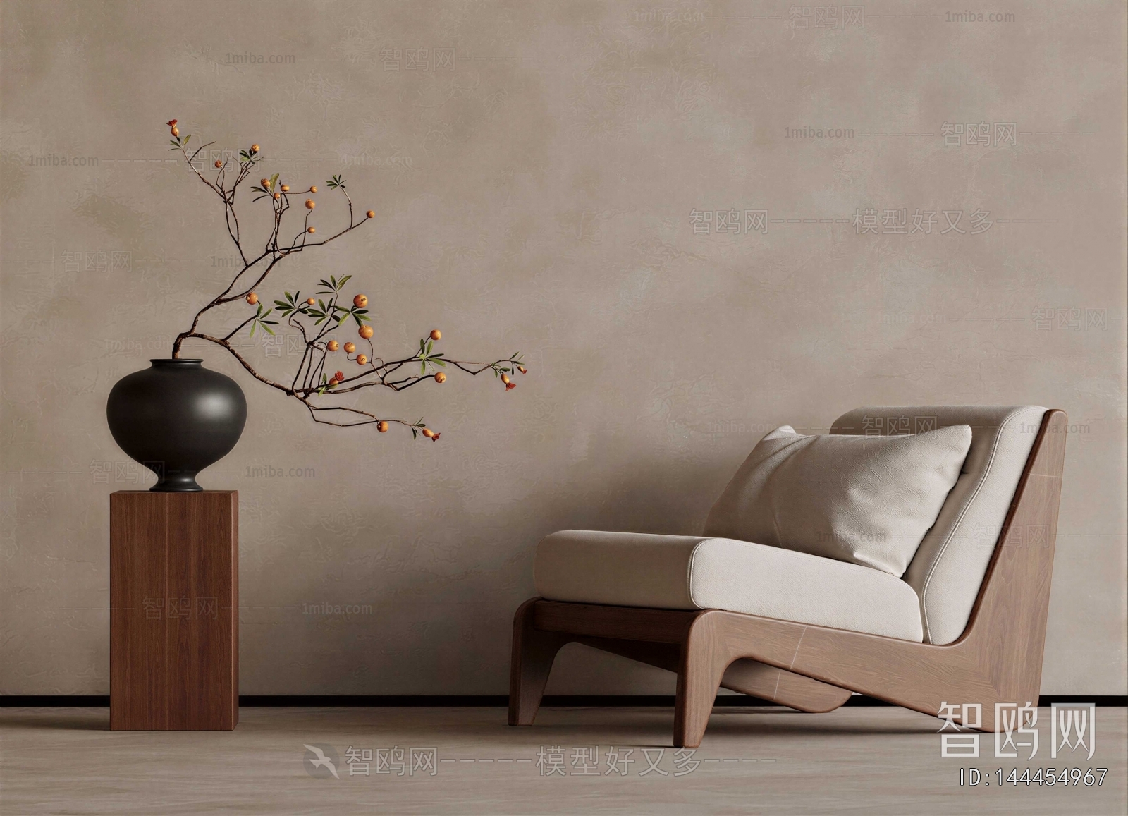 Wabi-sabi Style Single Sofa