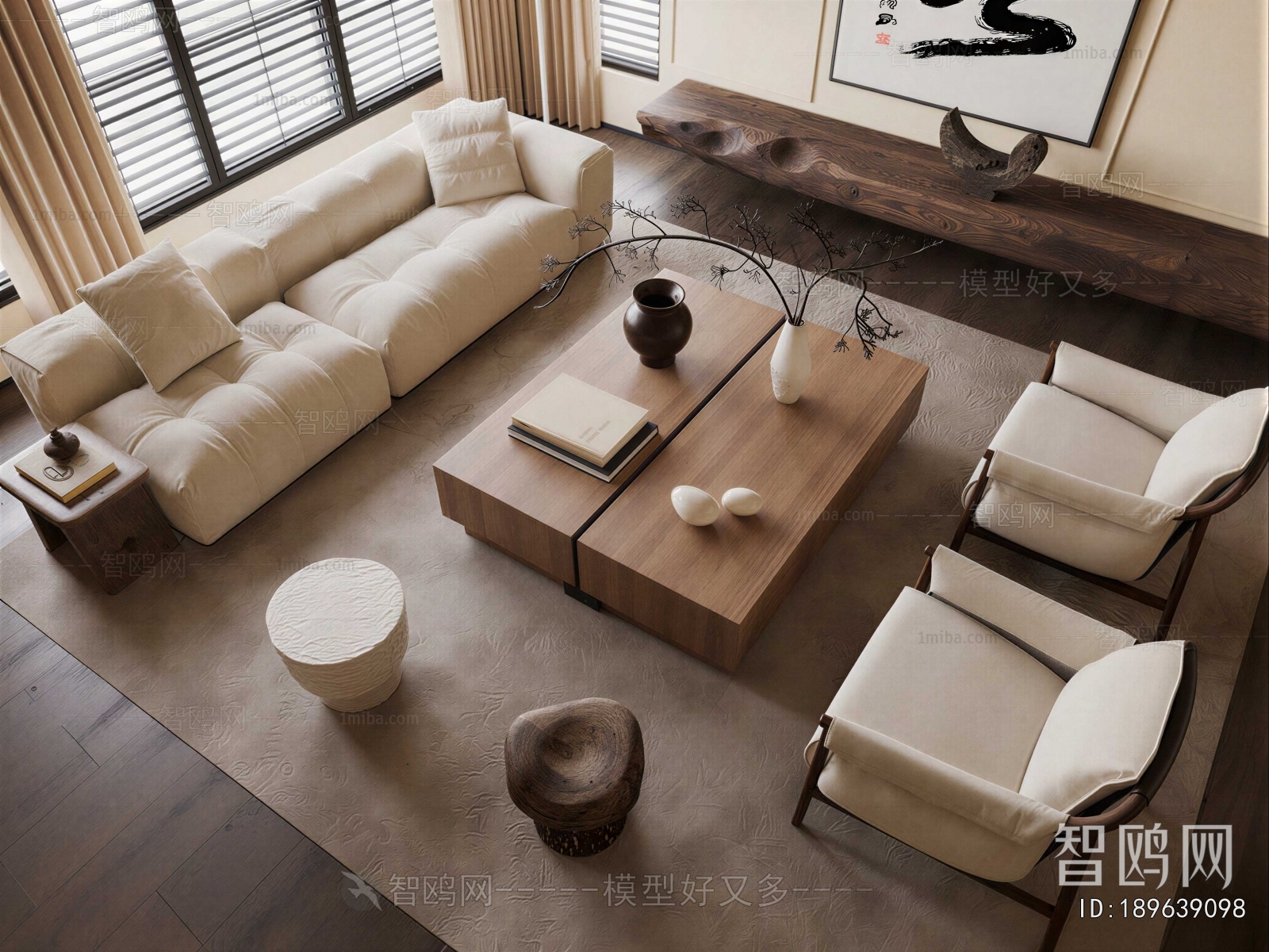 Wabi-sabi Style Sofa Combination