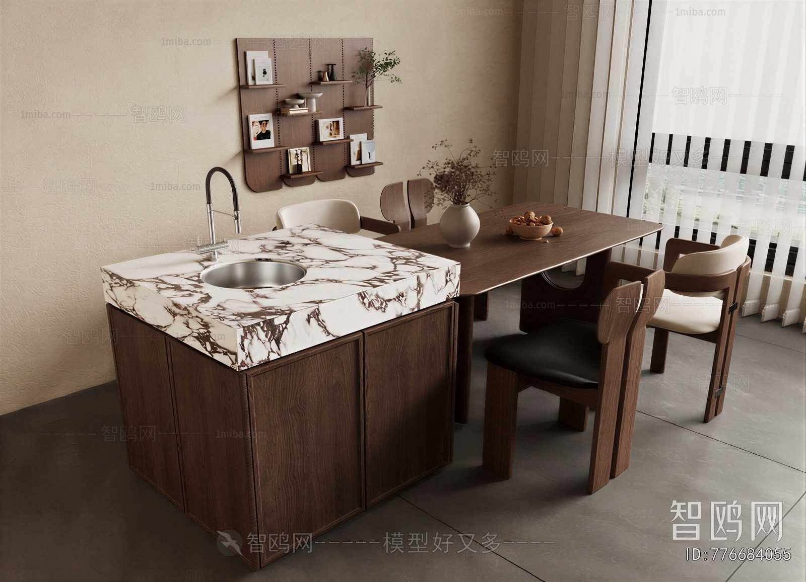 Wabi-sabi Style Dining Table And Chairs