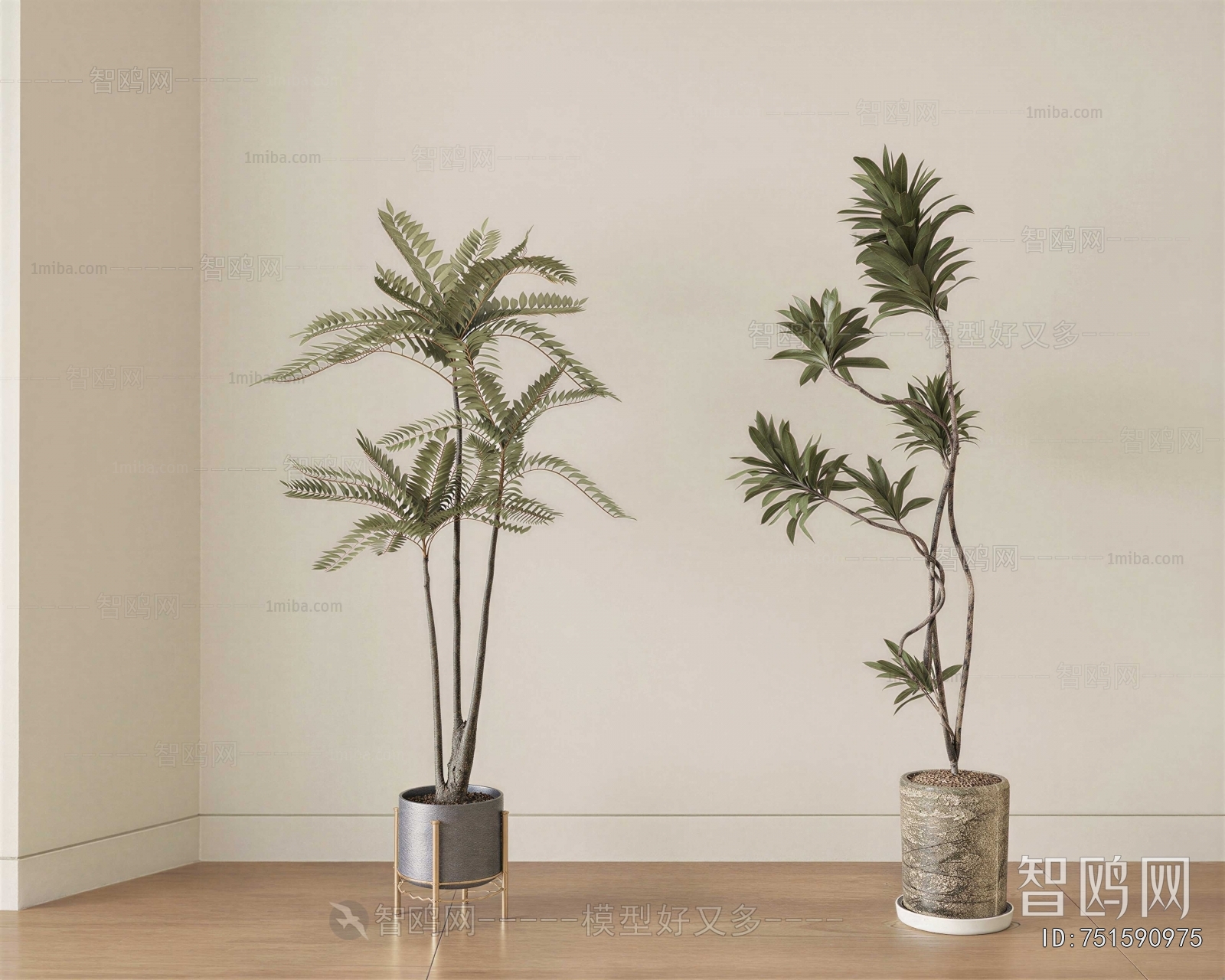 Modern Ground Green Plant Potted Plants