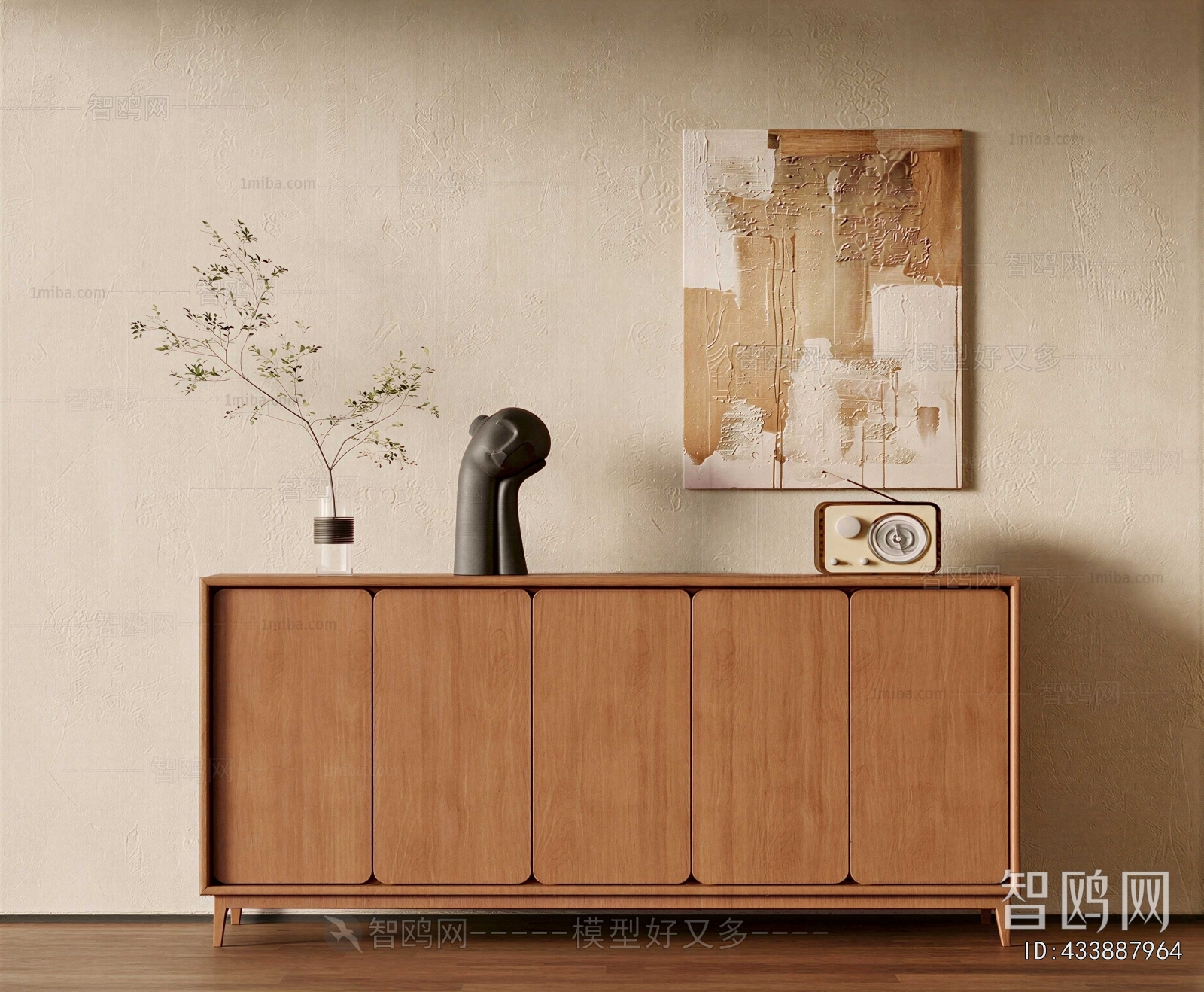 Wabi-sabi Style Side Cabinet