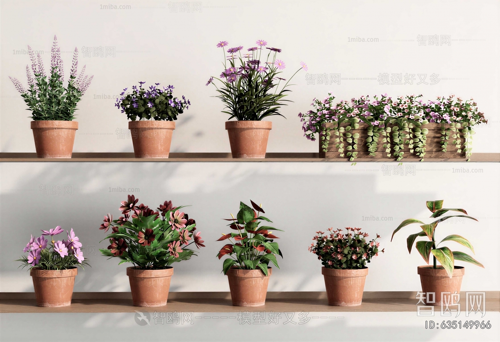 Modern Potted Green Plant