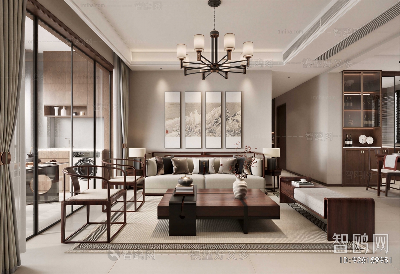 New Chinese Style A Living Room