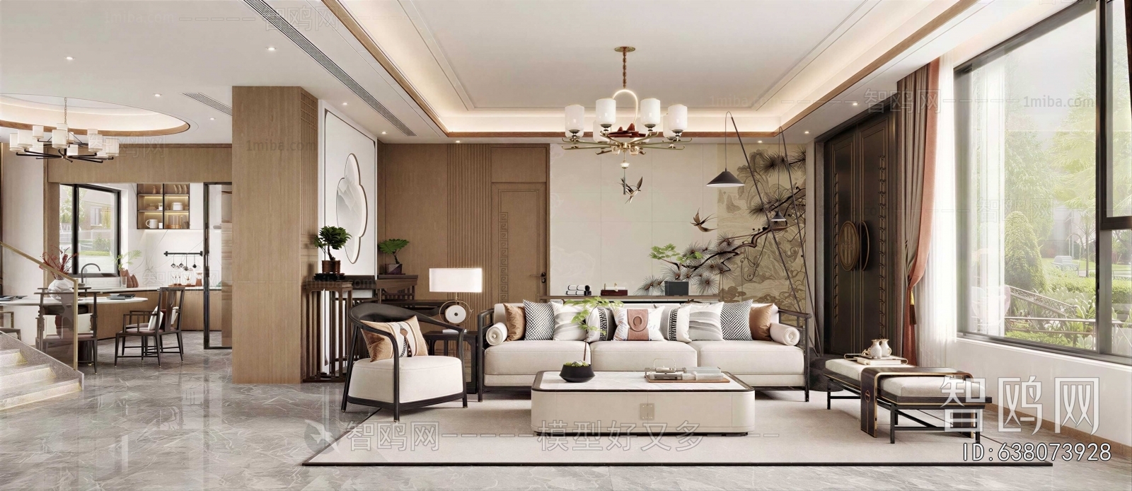 New Chinese Style A Living Room