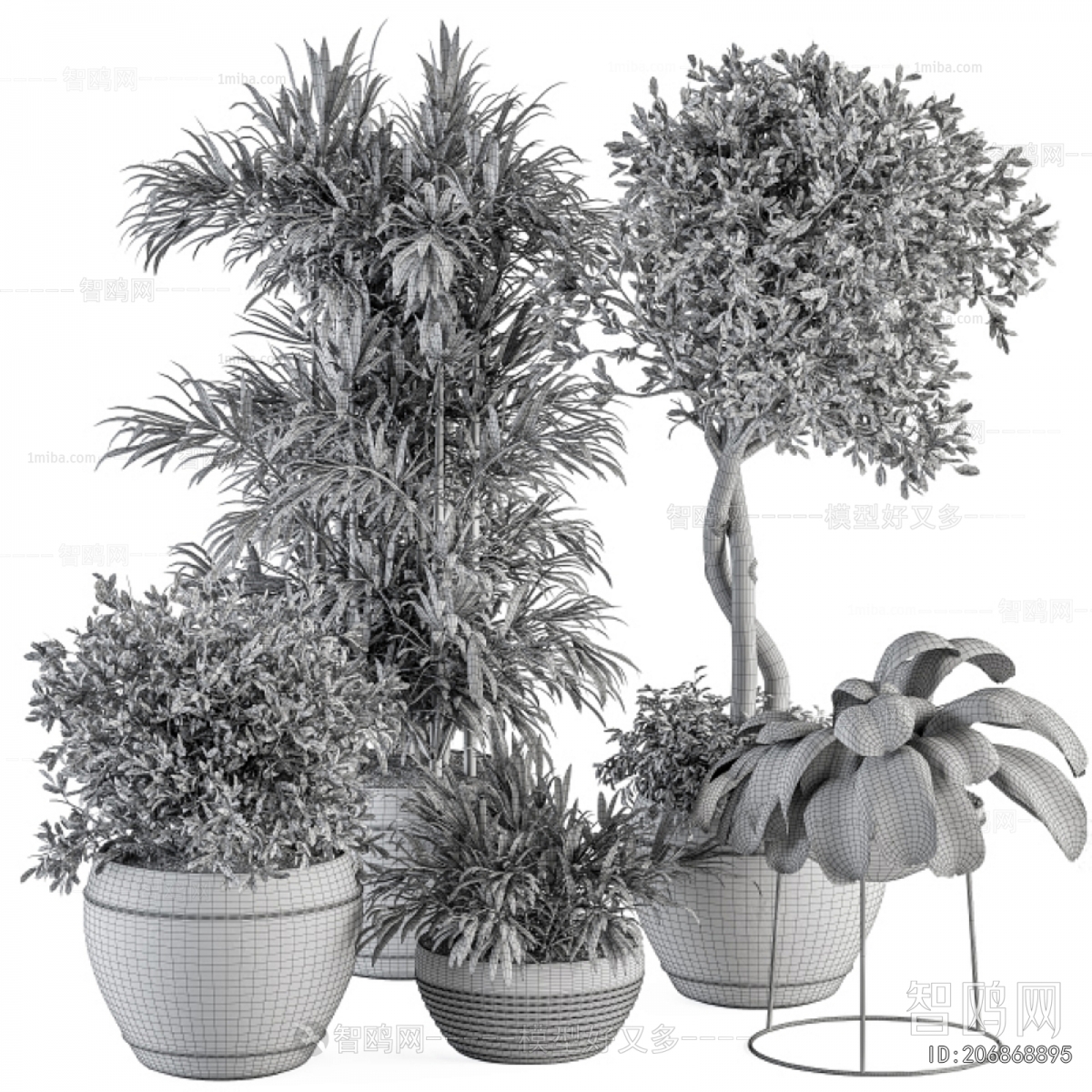 Modern Ground Green Plant Potted Plants
