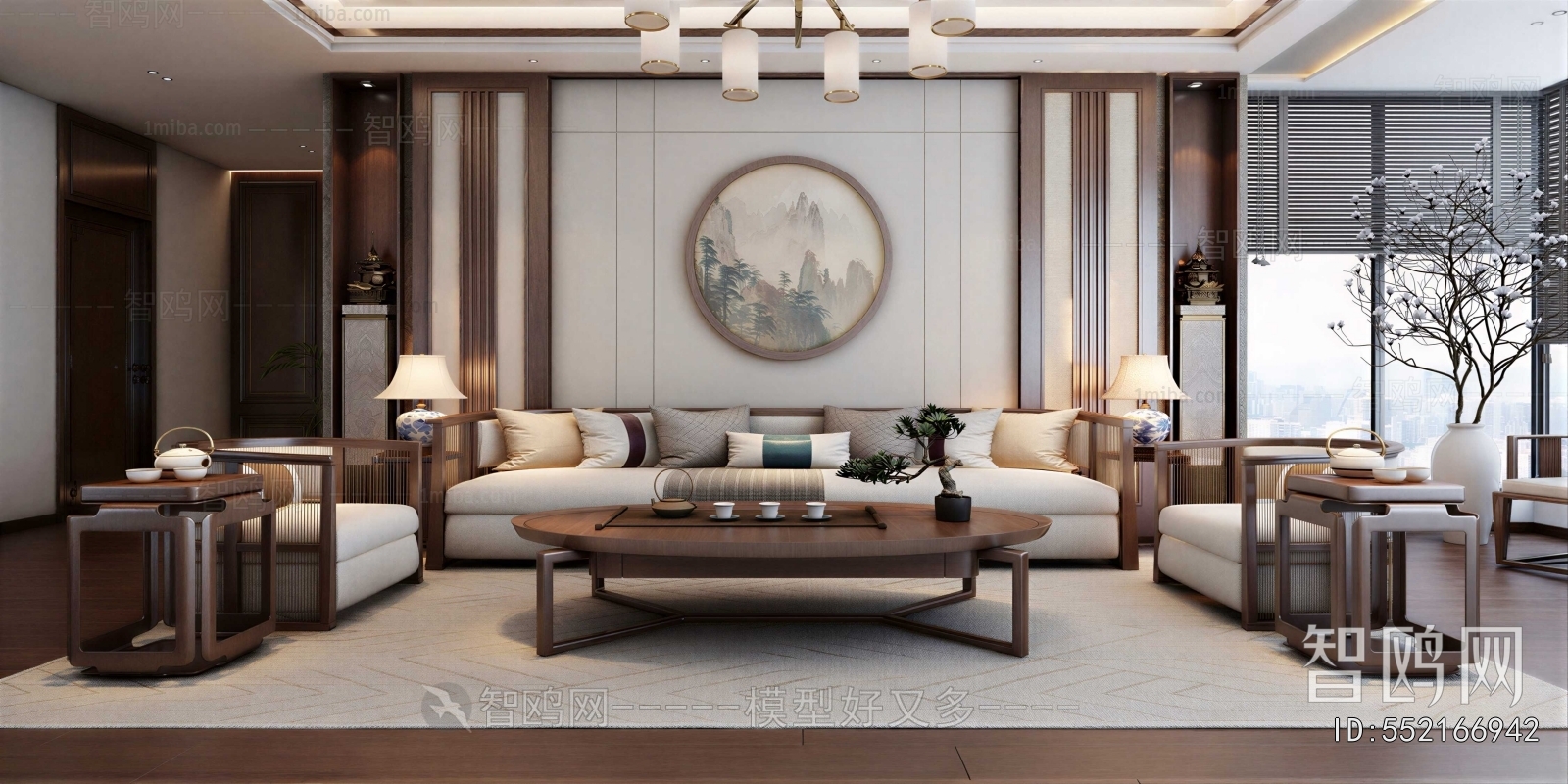 New Chinese Style A Living Room