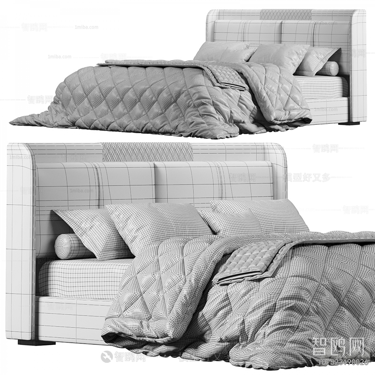 Simple European Style Double Bed
