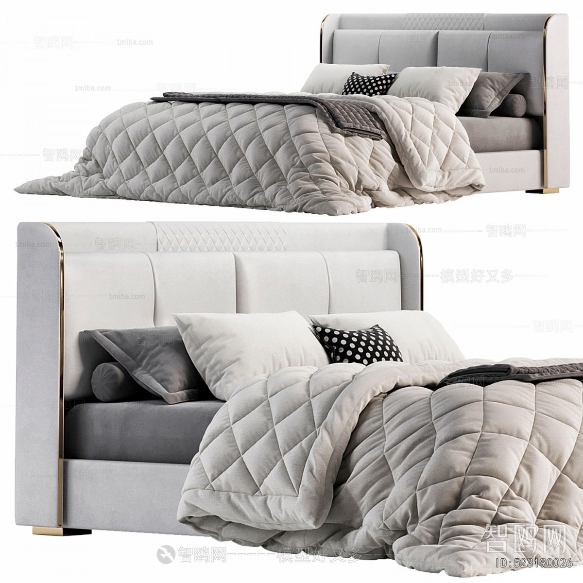 Simple European Style Double Bed