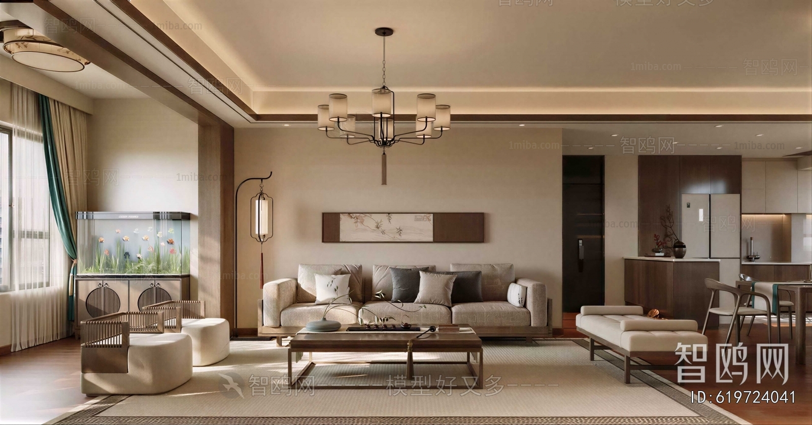 New Chinese Style A Living Room