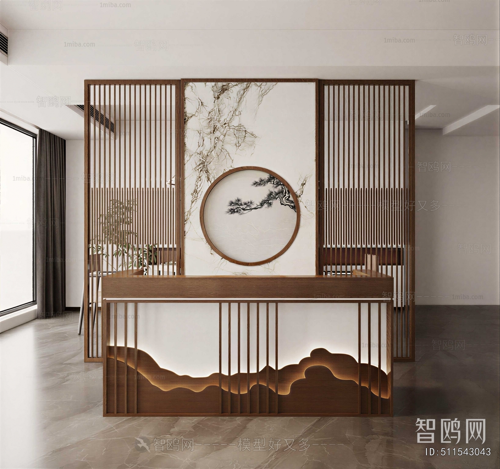 New Chinese Style Office Reception Desk