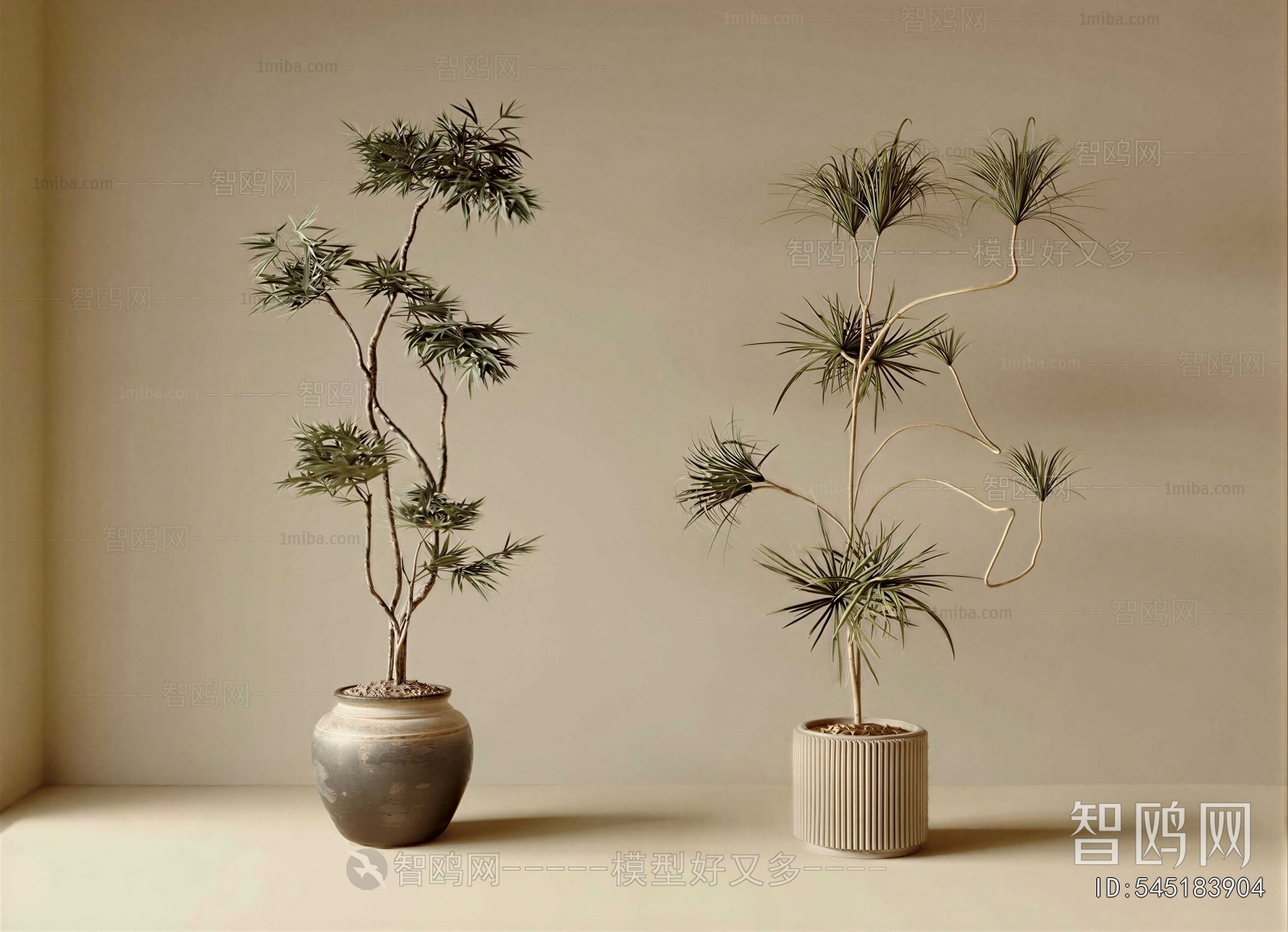 Wabi-sabi Style Ground Green Plant Potted Plants