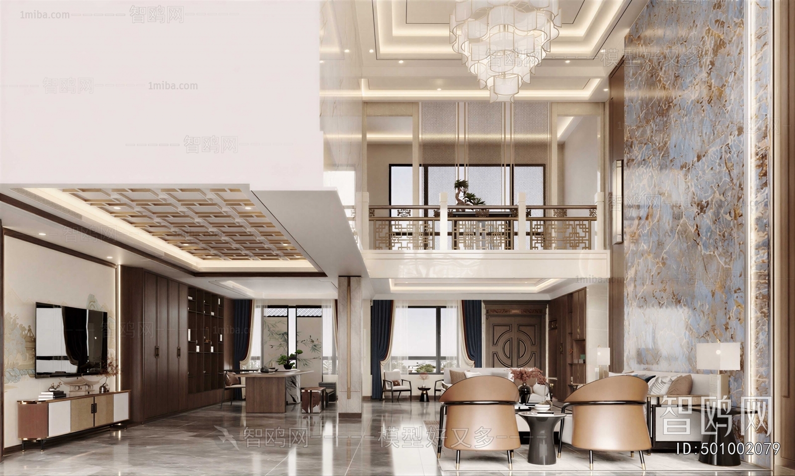 New Chinese Style A Living Room