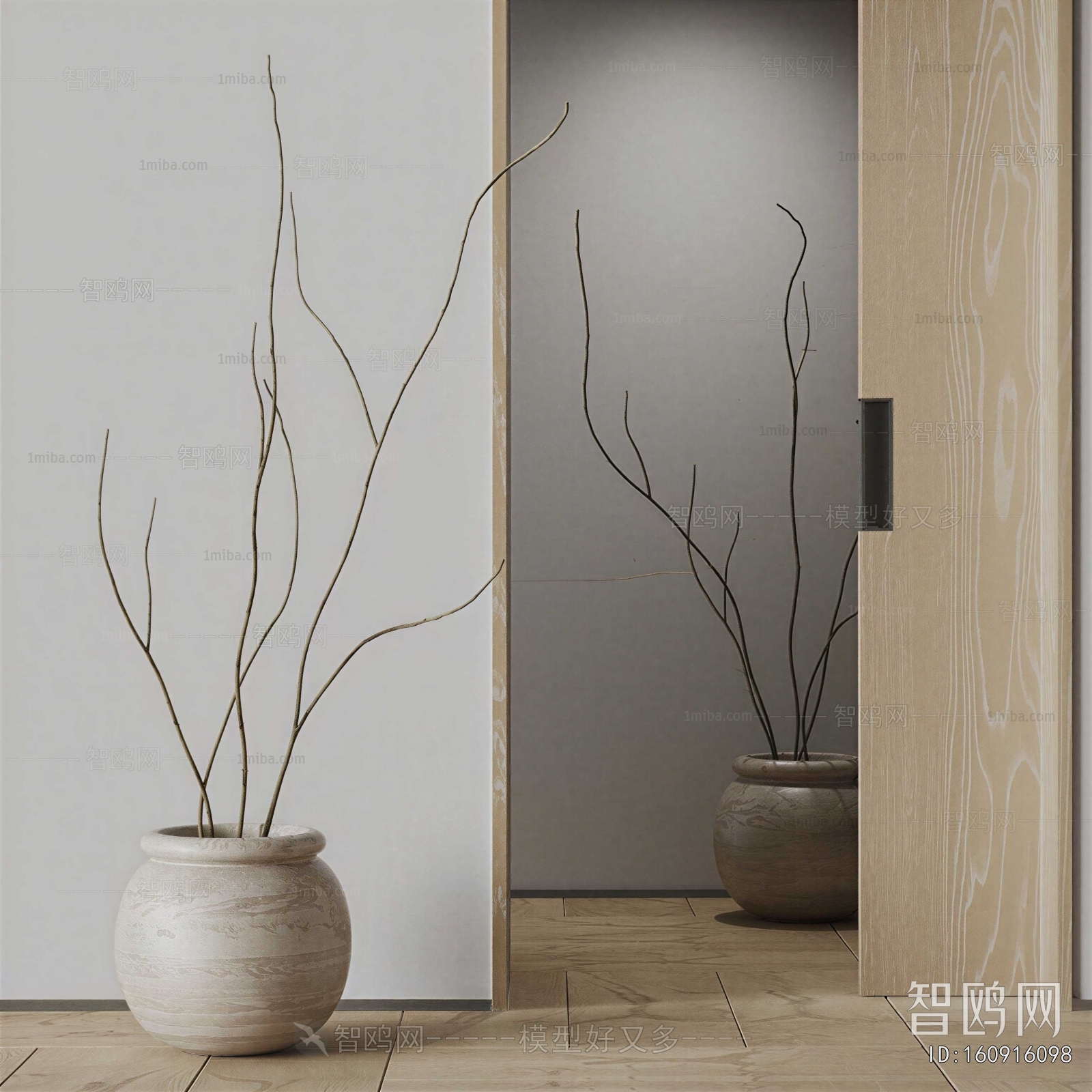 Wabi-sabi Style Ground Green Plant Potted Plants