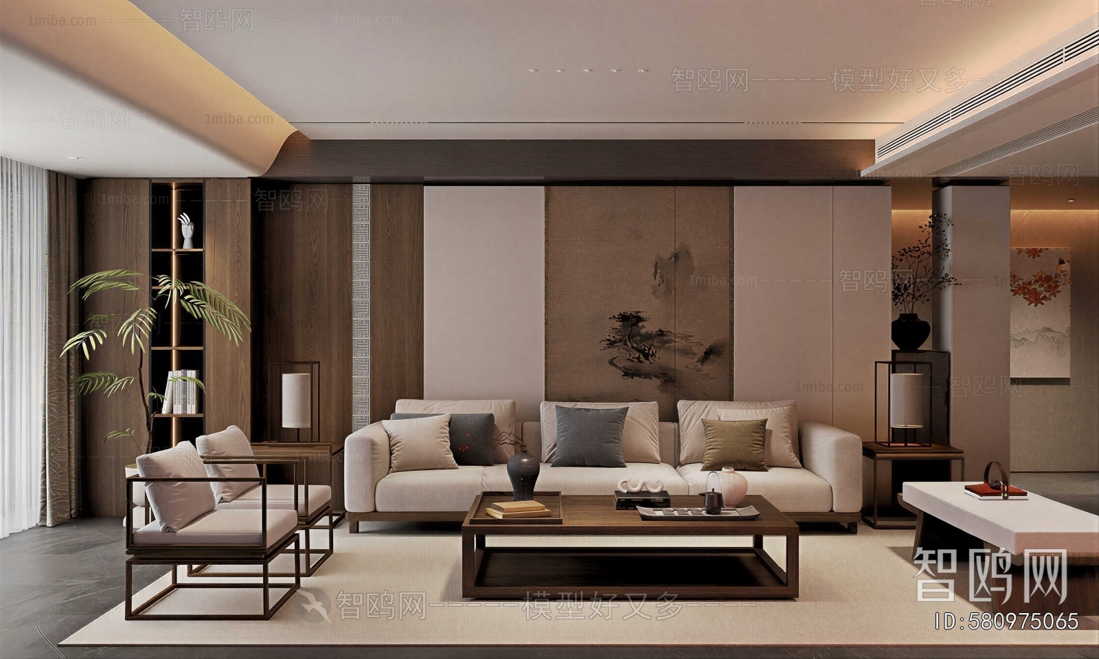 New Chinese Style A Living Room