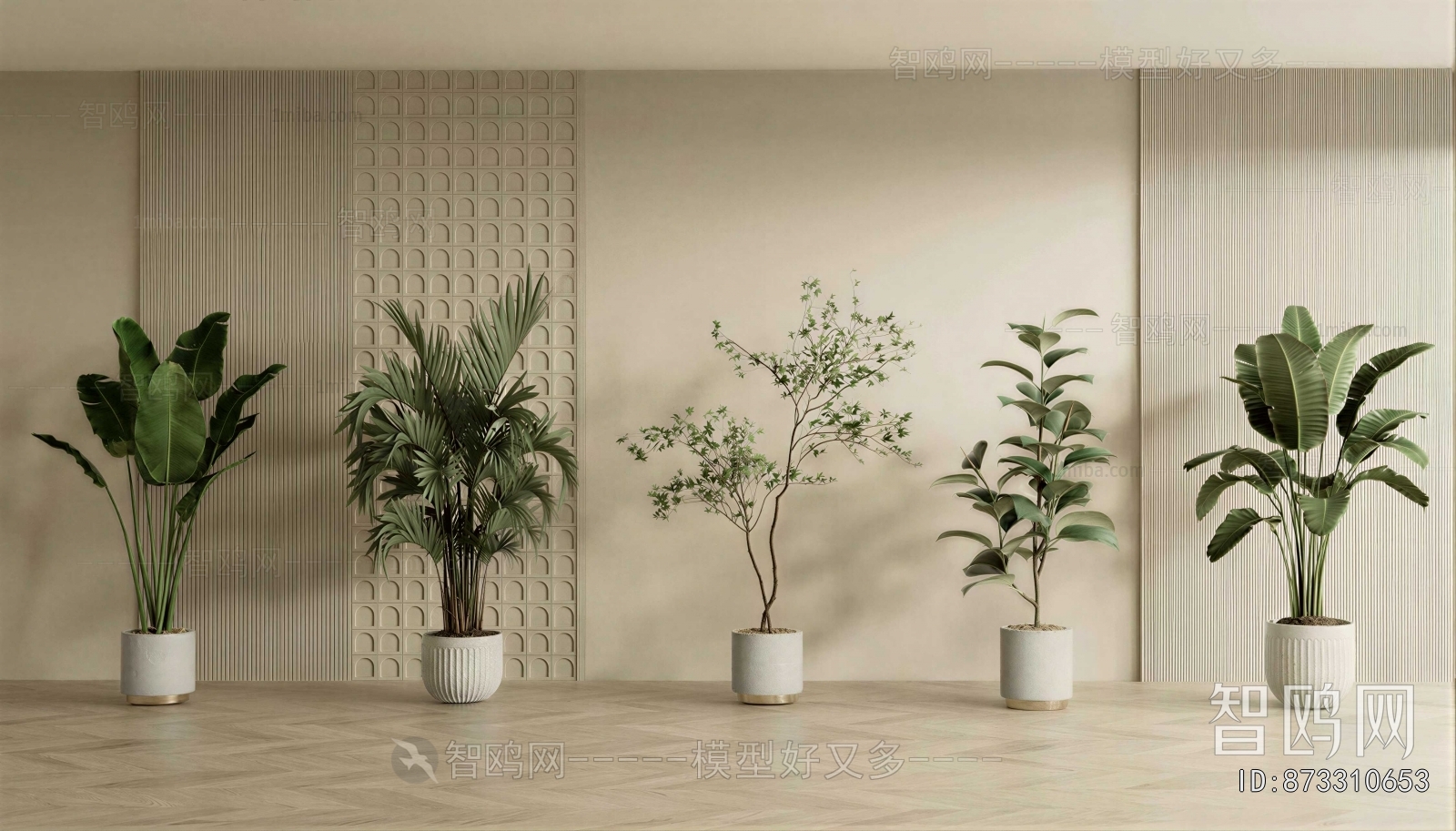 Modern Ground Green Plant Potted Plants