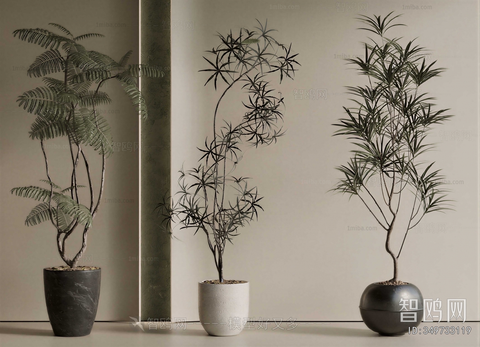 Modern Ground Green Plant Potted Plants