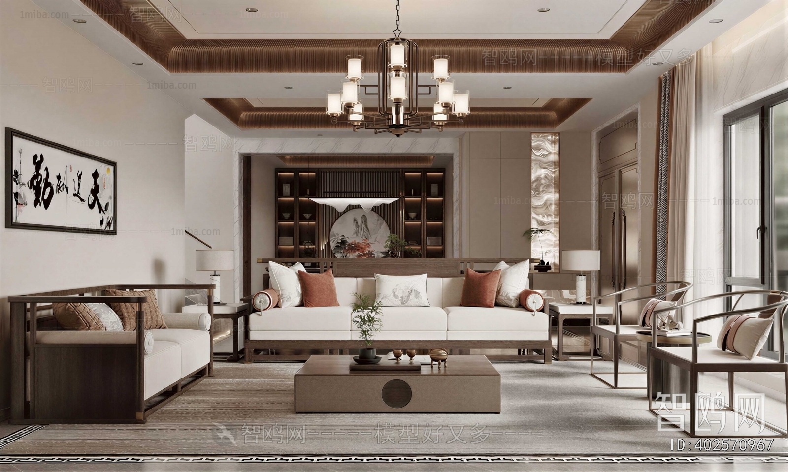 New Chinese Style A Living Room