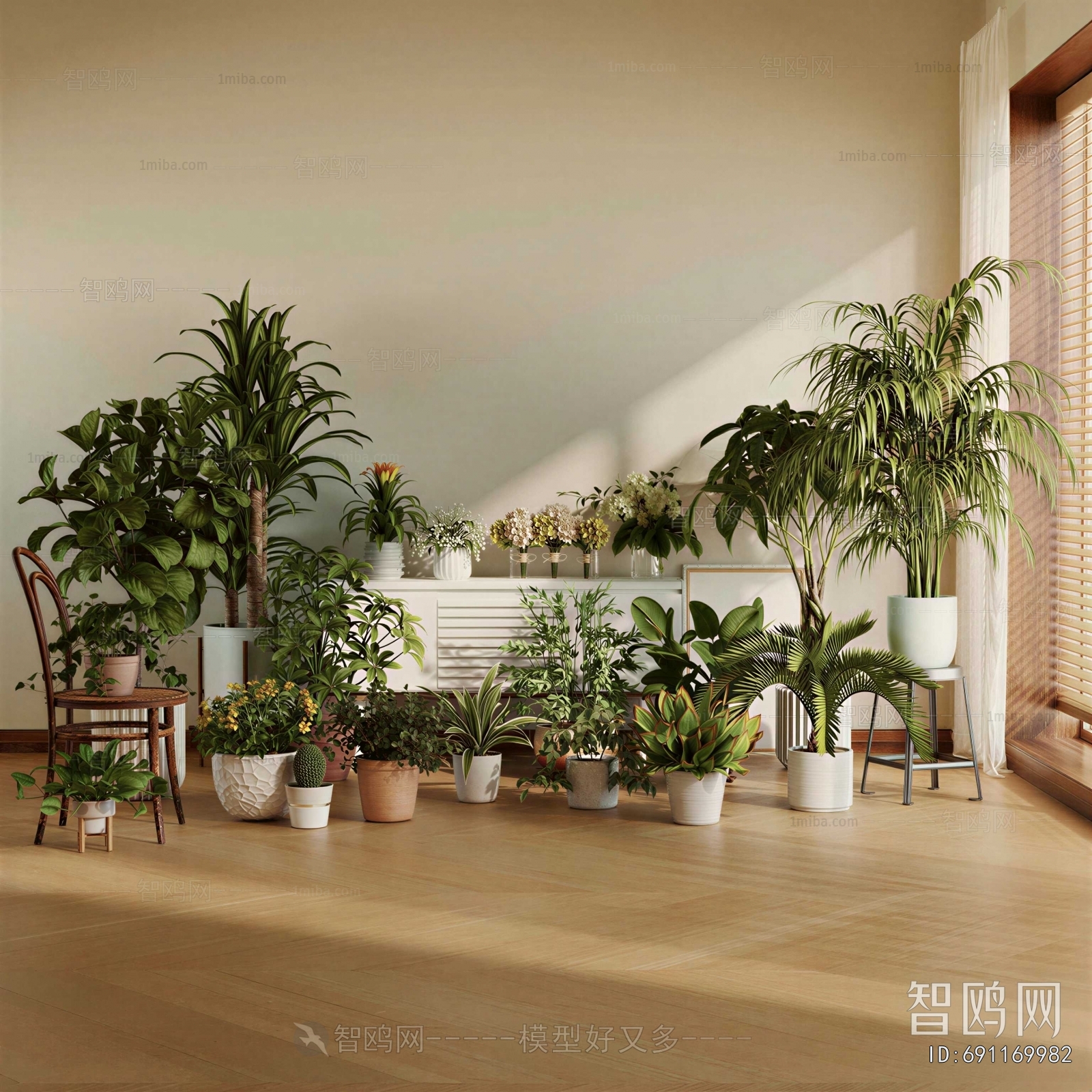 Modern Ground Green Plant Potted Plants