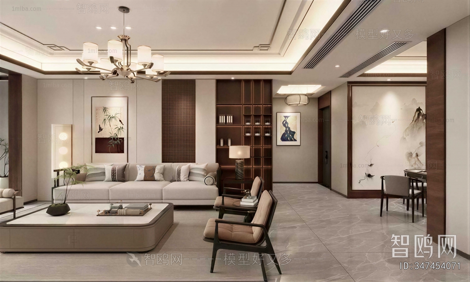 New Chinese Style A Living Room