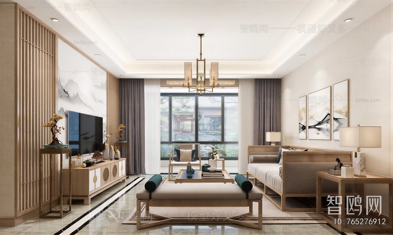 New Chinese Style A Living Room