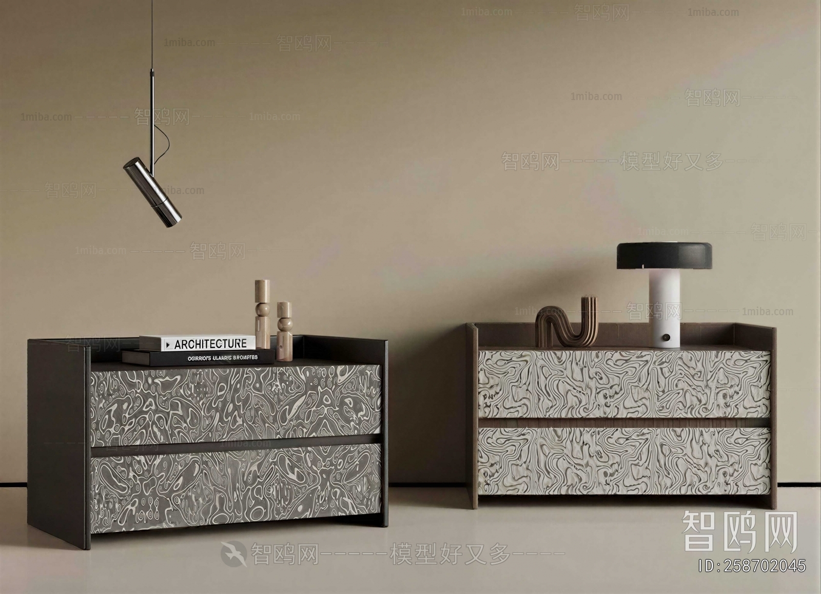 Wabi-sabi Style Bedside Cupboard