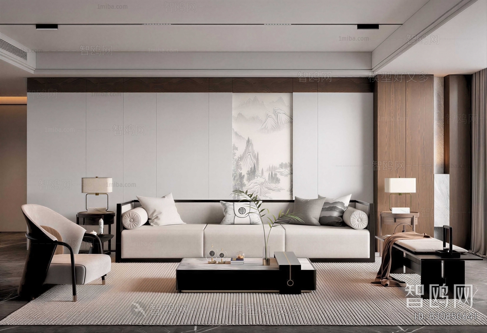 New Chinese Style A Living Room