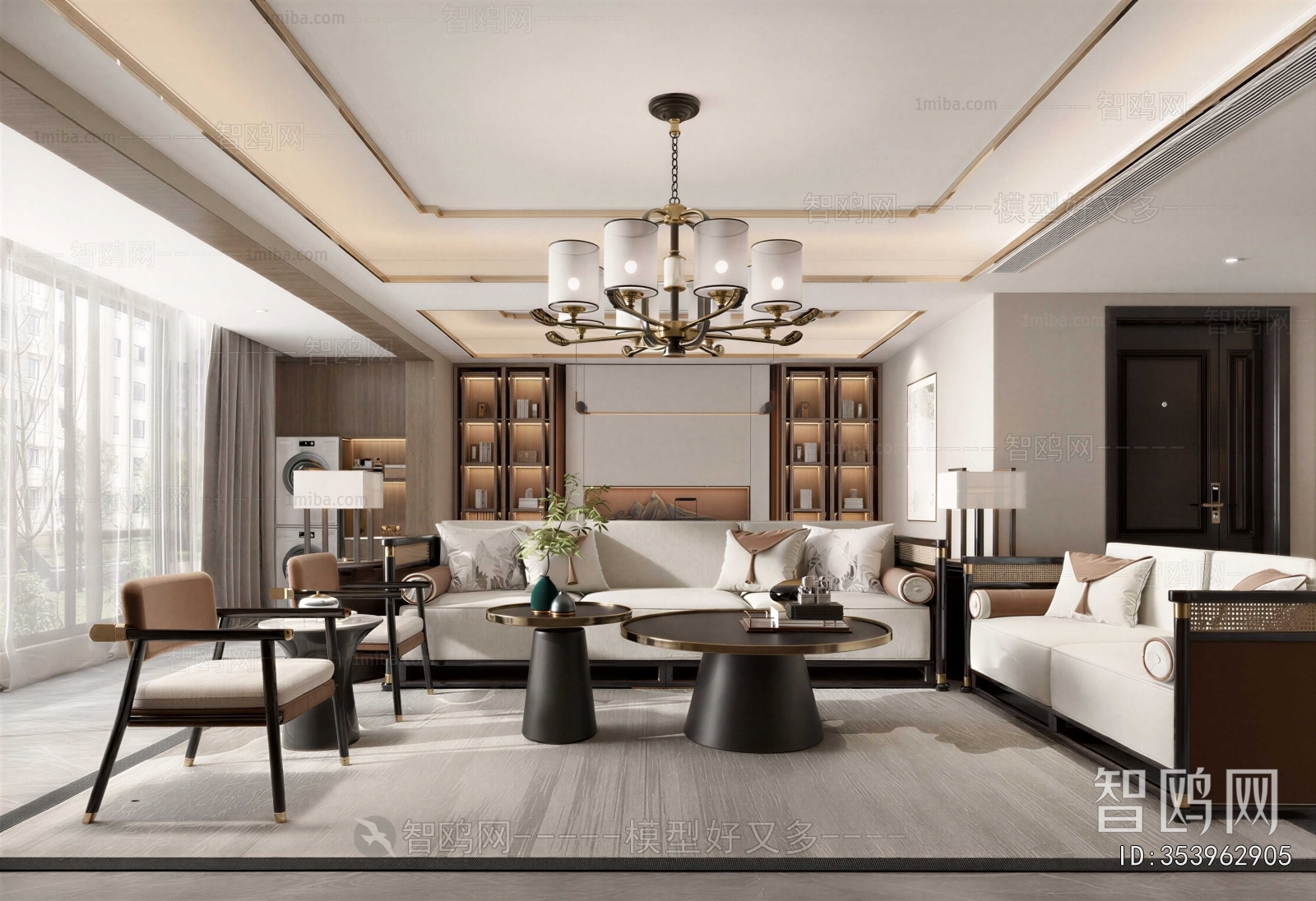 New Chinese Style A Living Room