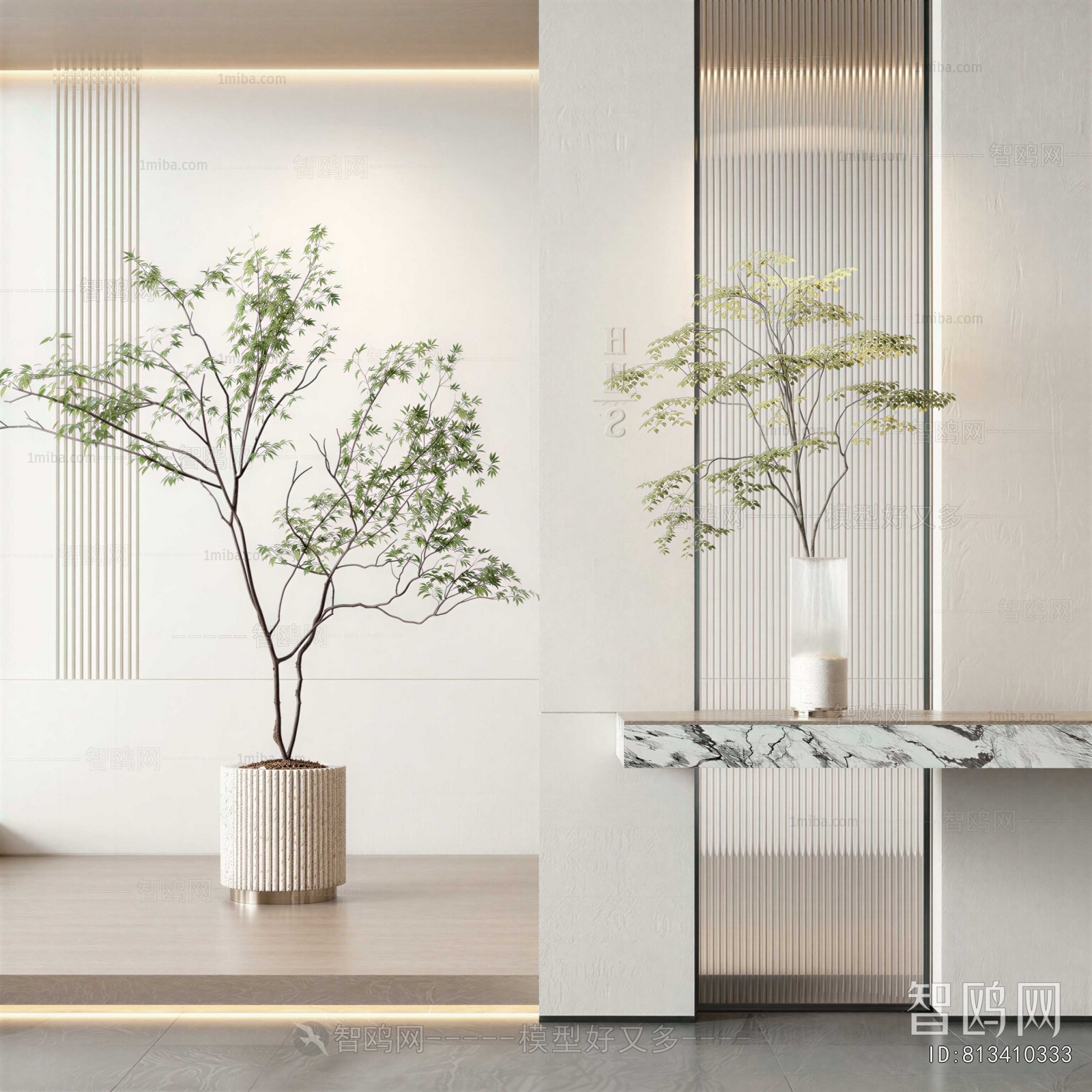 Modern Ground Green Plant Potted Plants