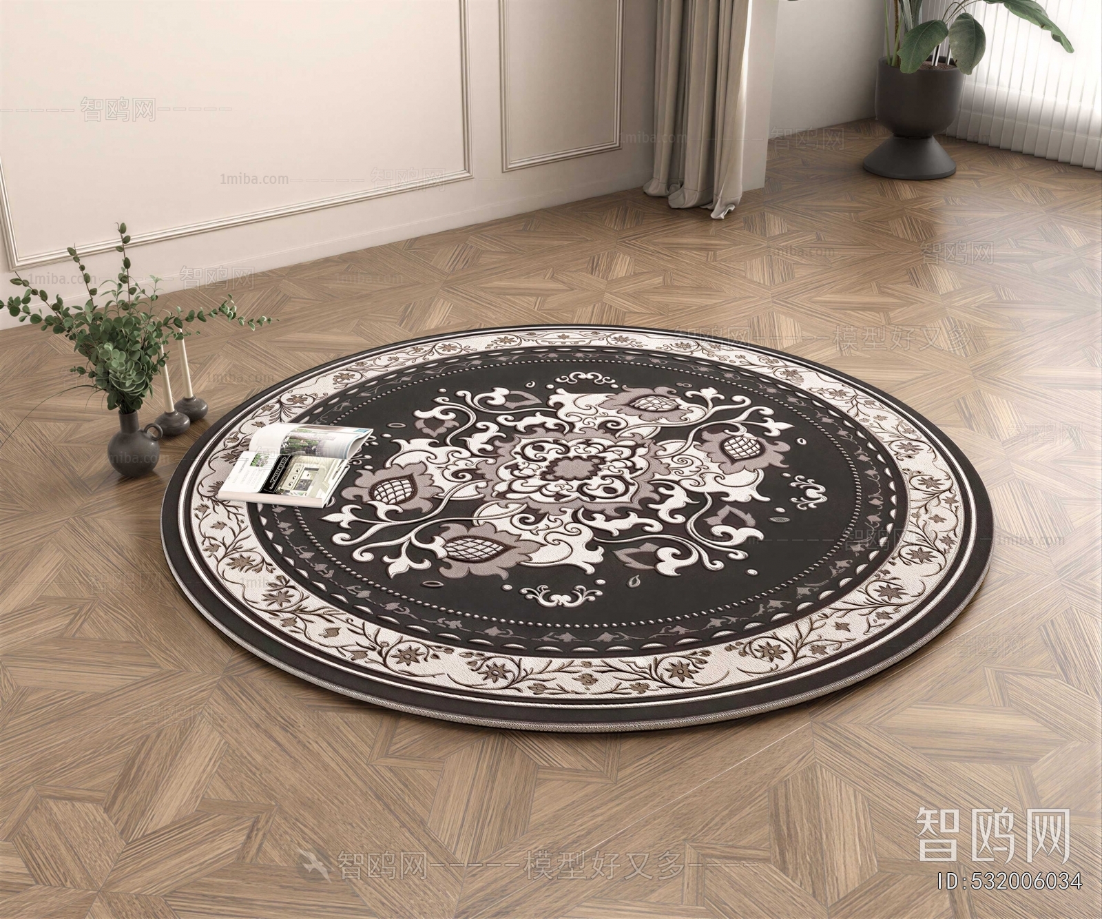 French Style Circular Carpet