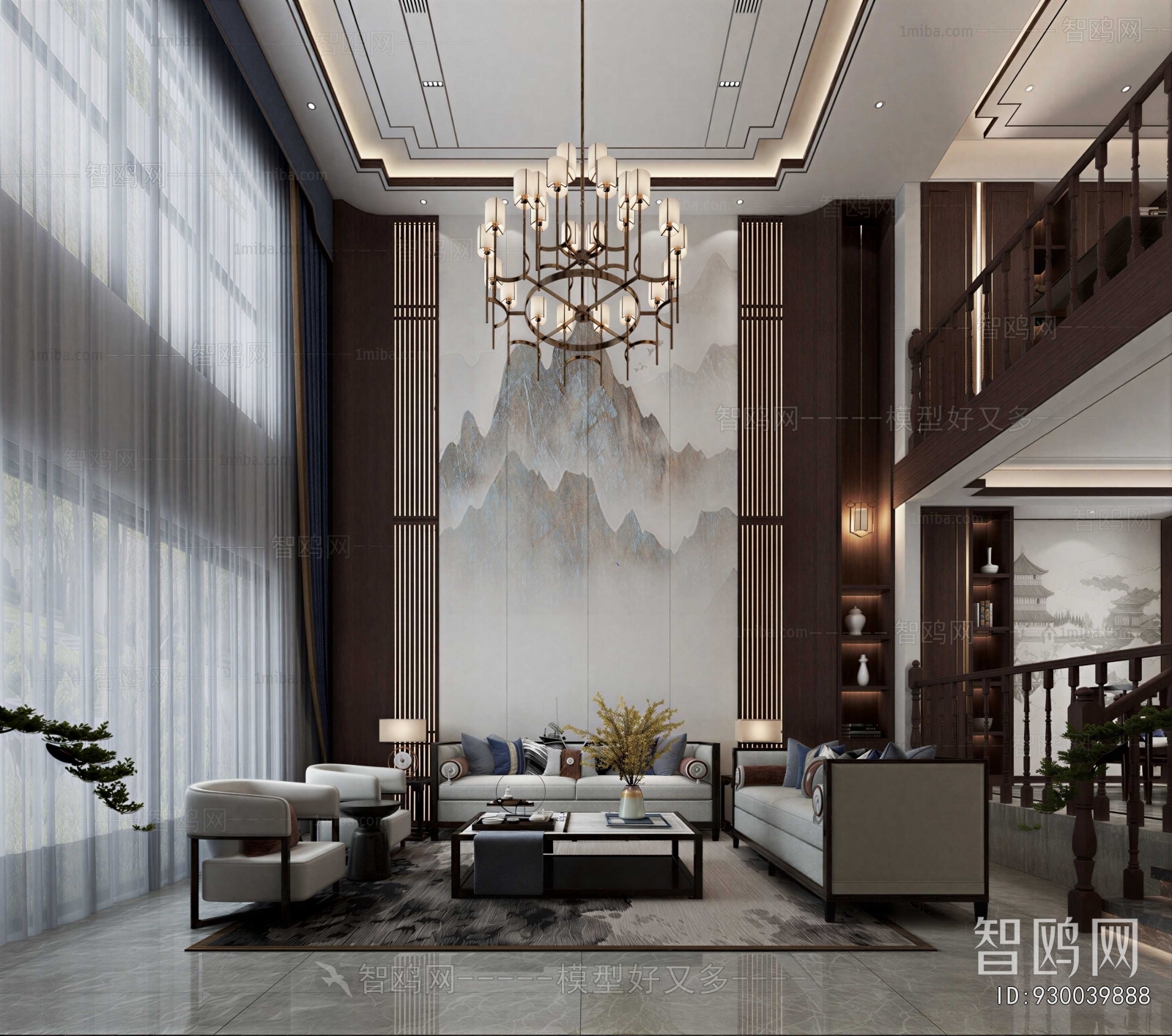 New Chinese Style A Living Room