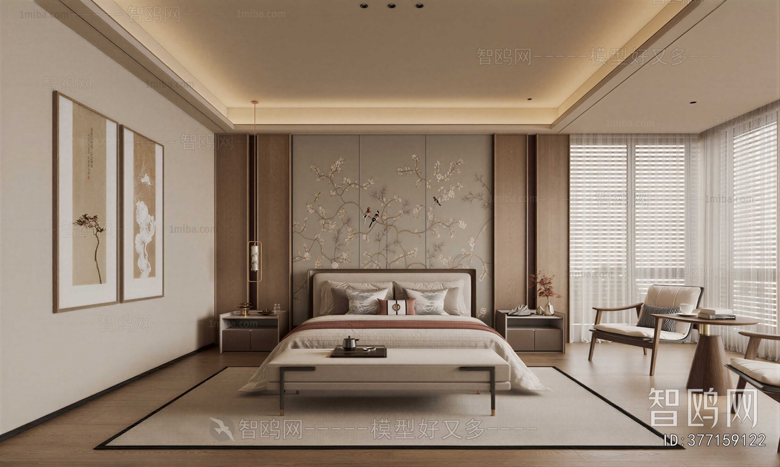 New Chinese Style Bedroom