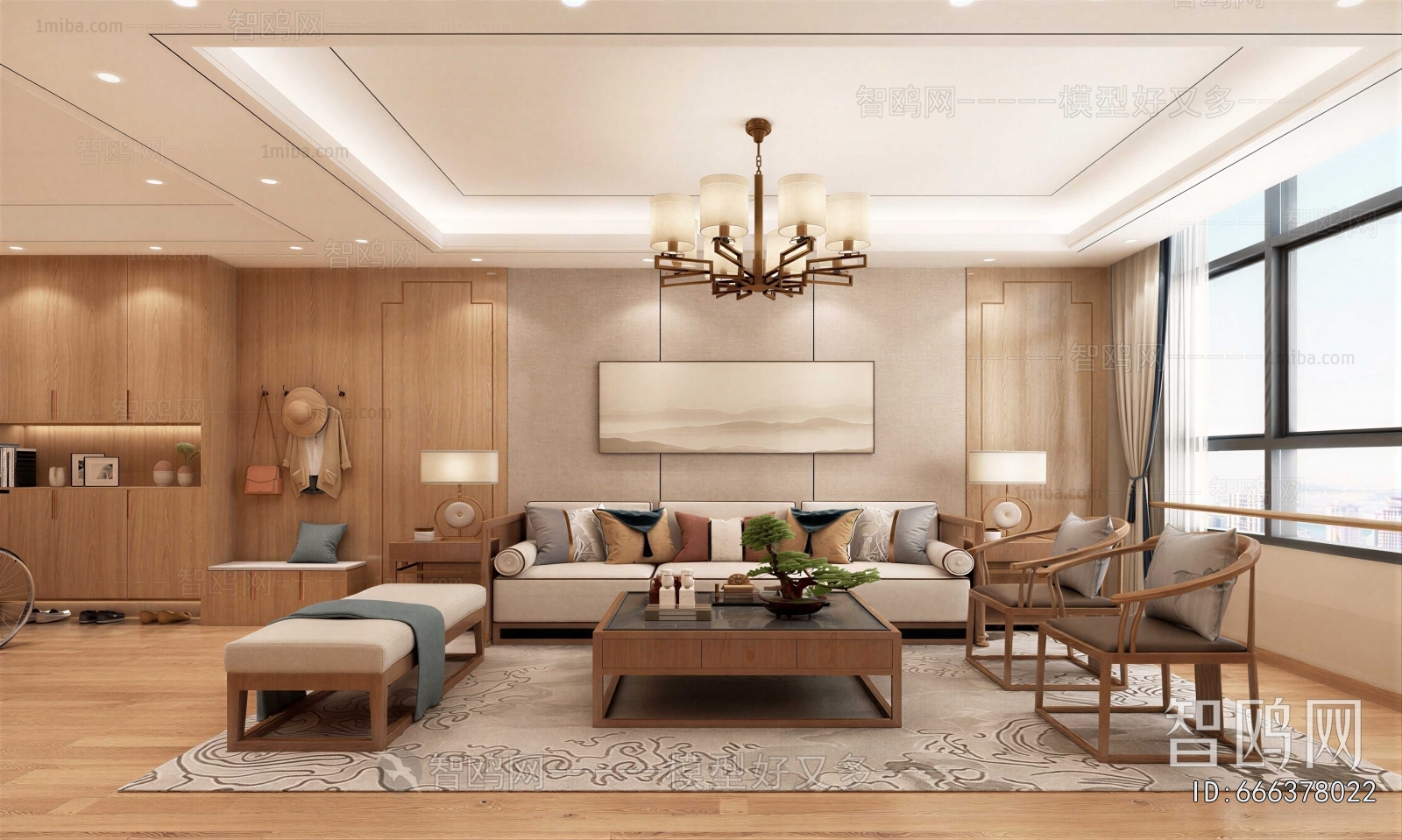 New Chinese Style A Living Room