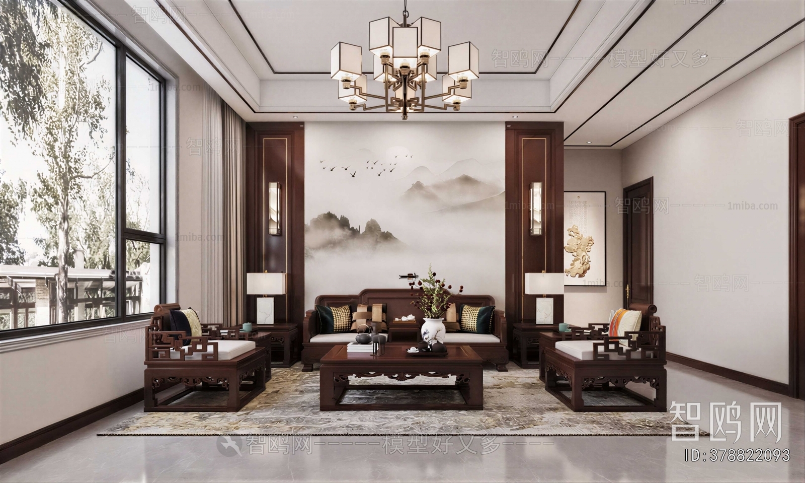 New Chinese Style A Living Room