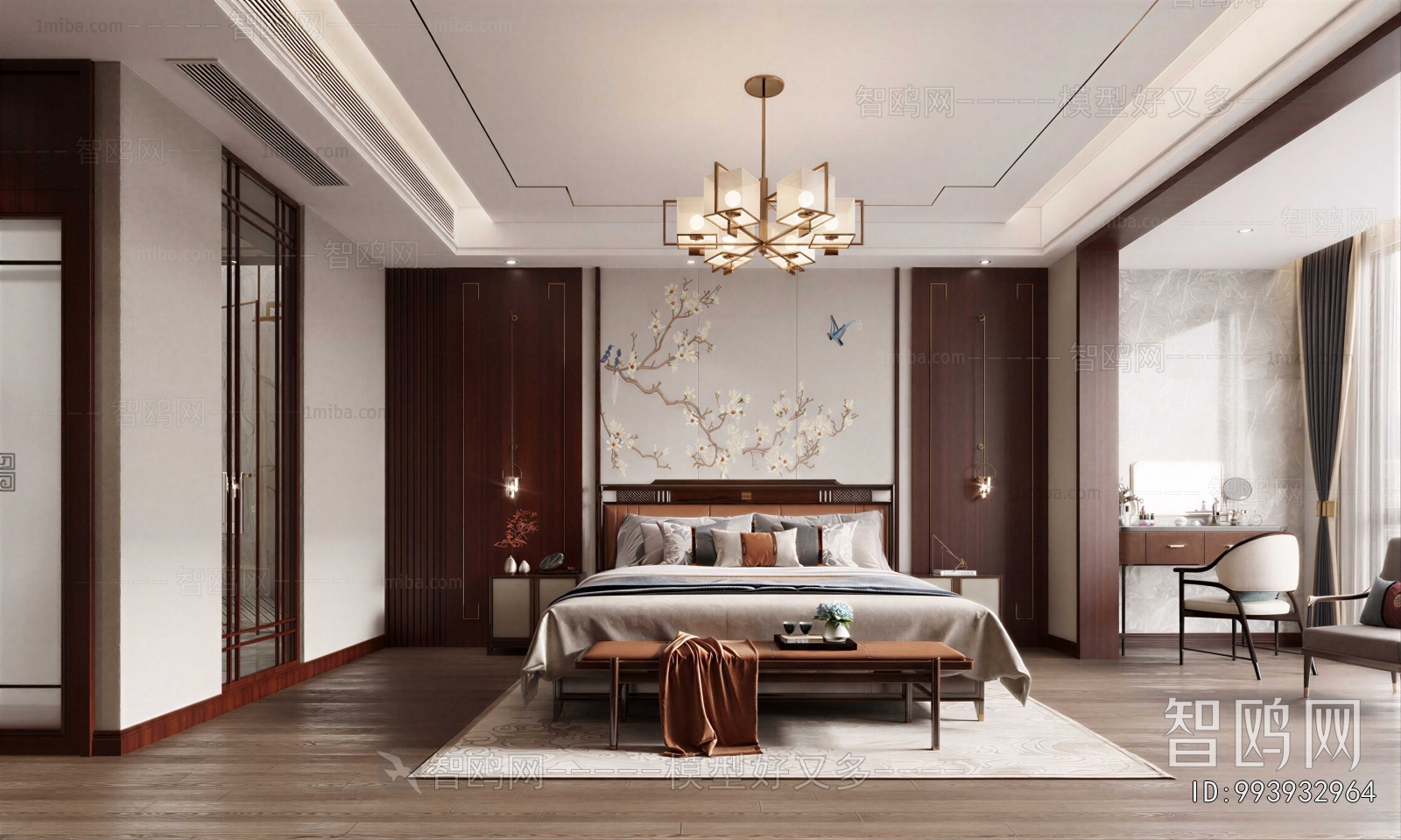 New Chinese Style Bedroom