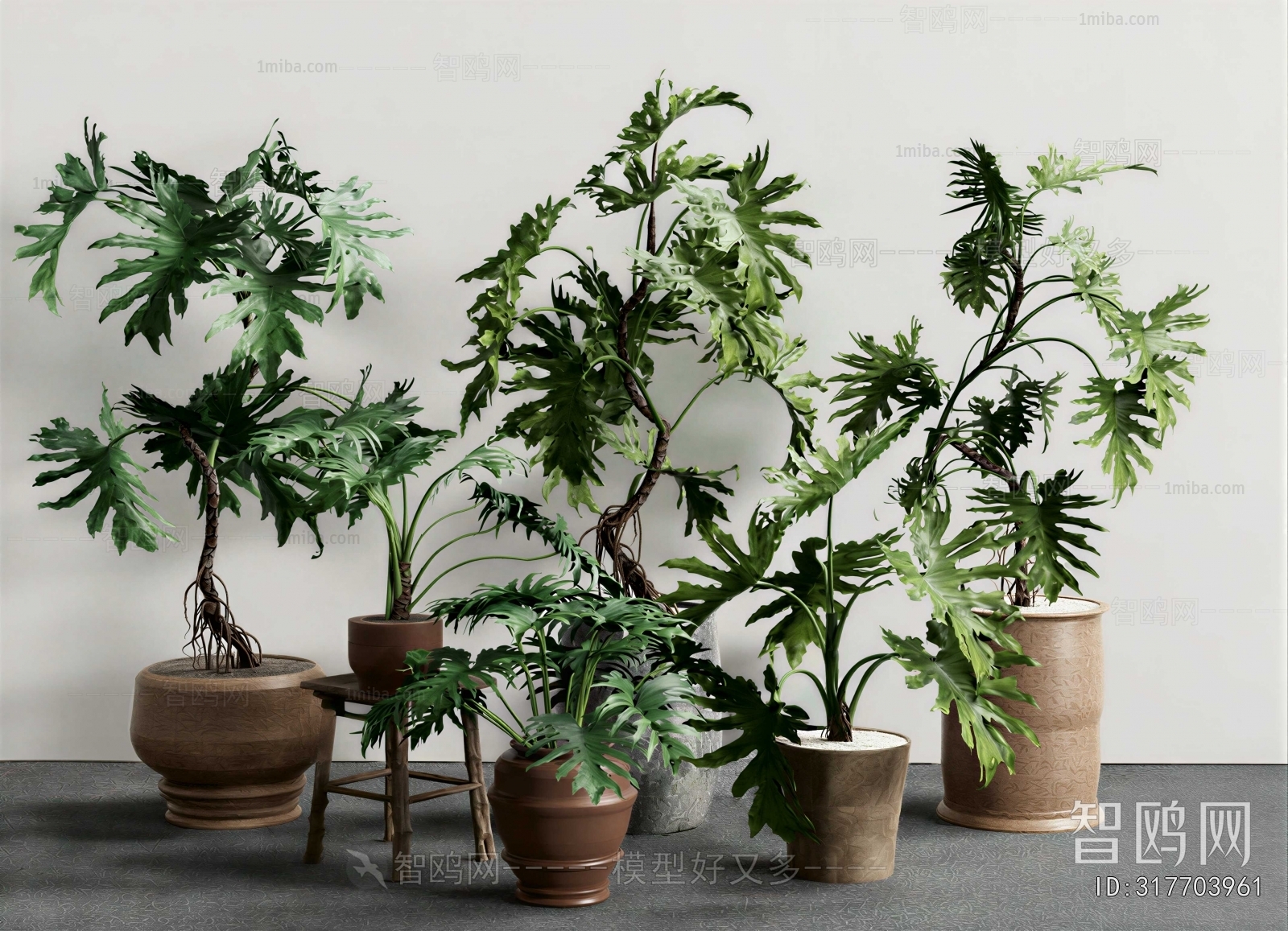 Modern Ground Green Plant Potted Plants