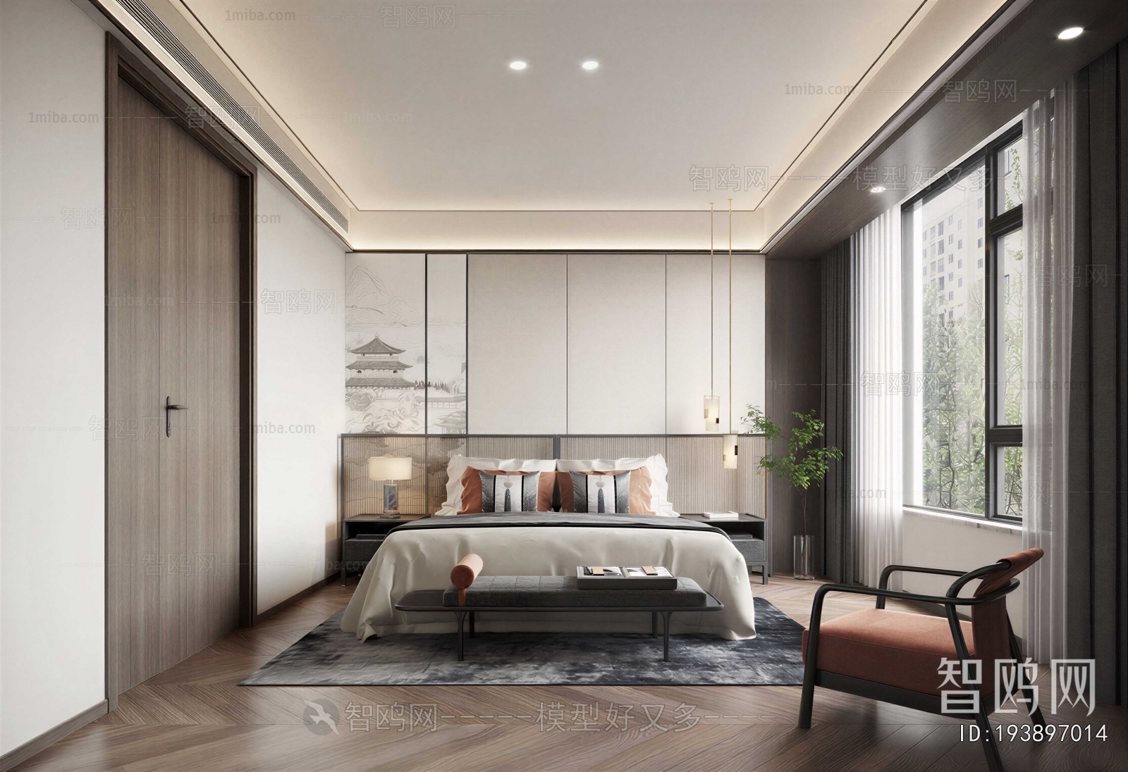 New Chinese Style Bedroom